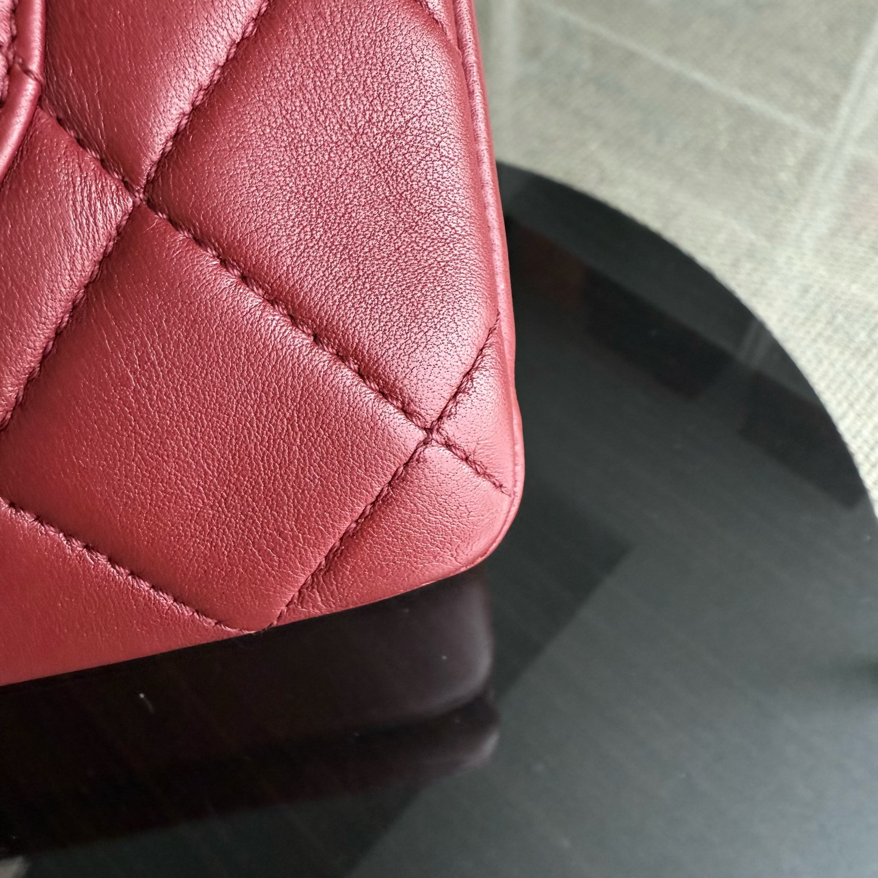 Chanel Trendy CC Small - Cannage Lambskin Dark Red Gold Hardware Series 24