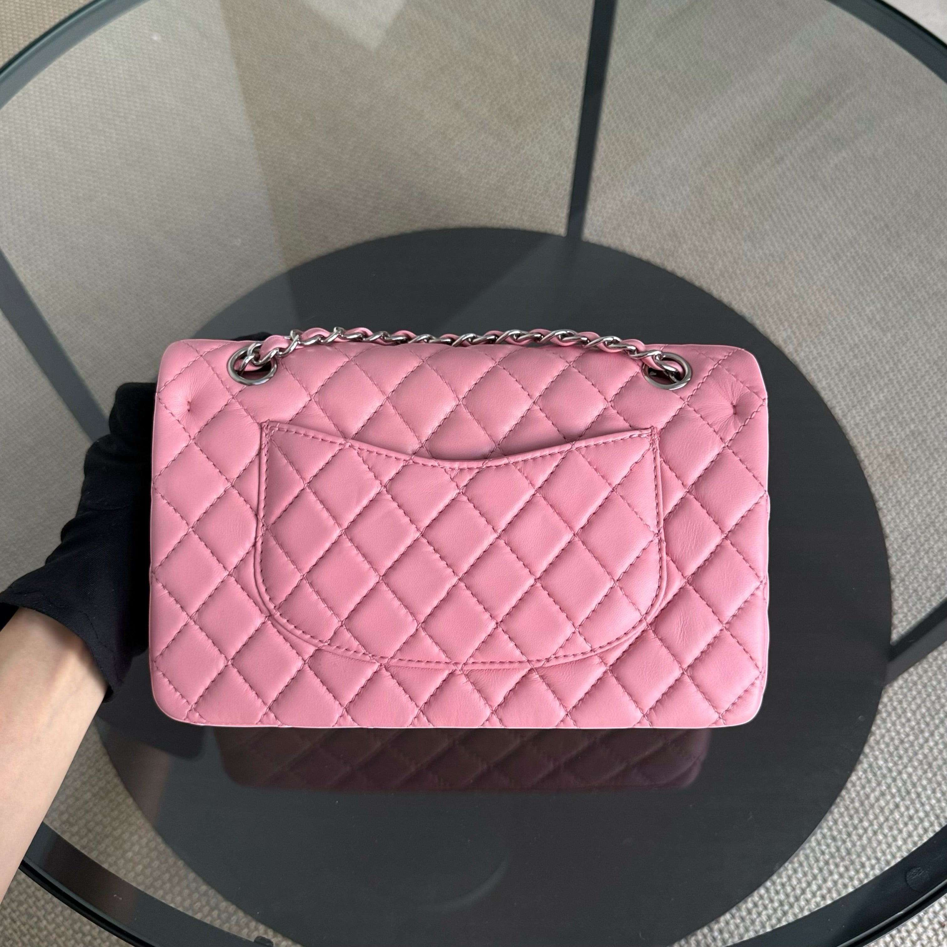 Chanel Classic Flap Medium - 25CM Quilted Lambskin Light Pink Gold Hardware Series 12