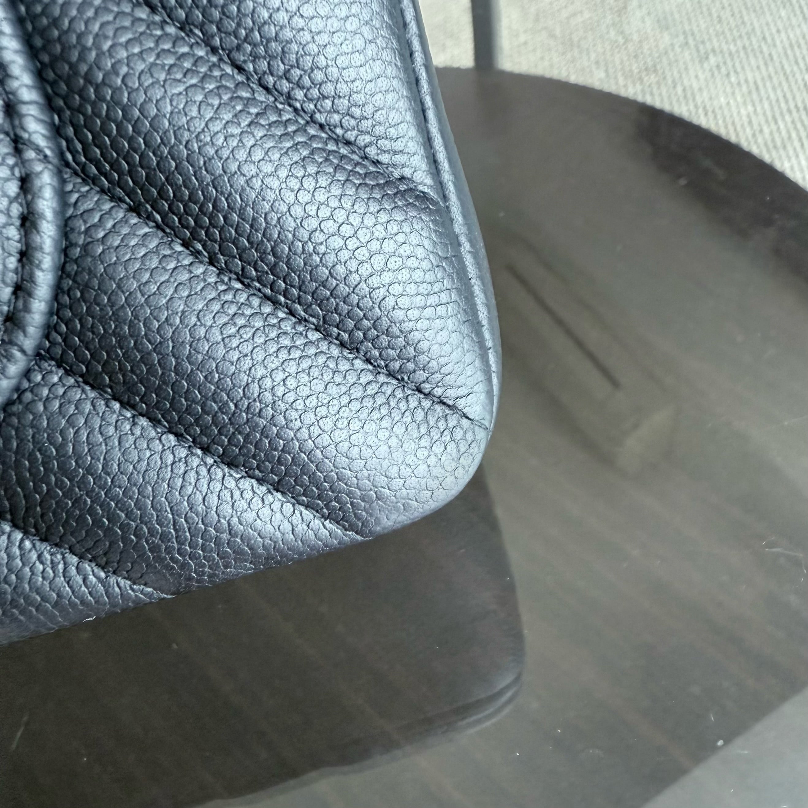 Chanel Classic Flap Small - Caviar 23CM Chevron Black Gold Hardware Series 27