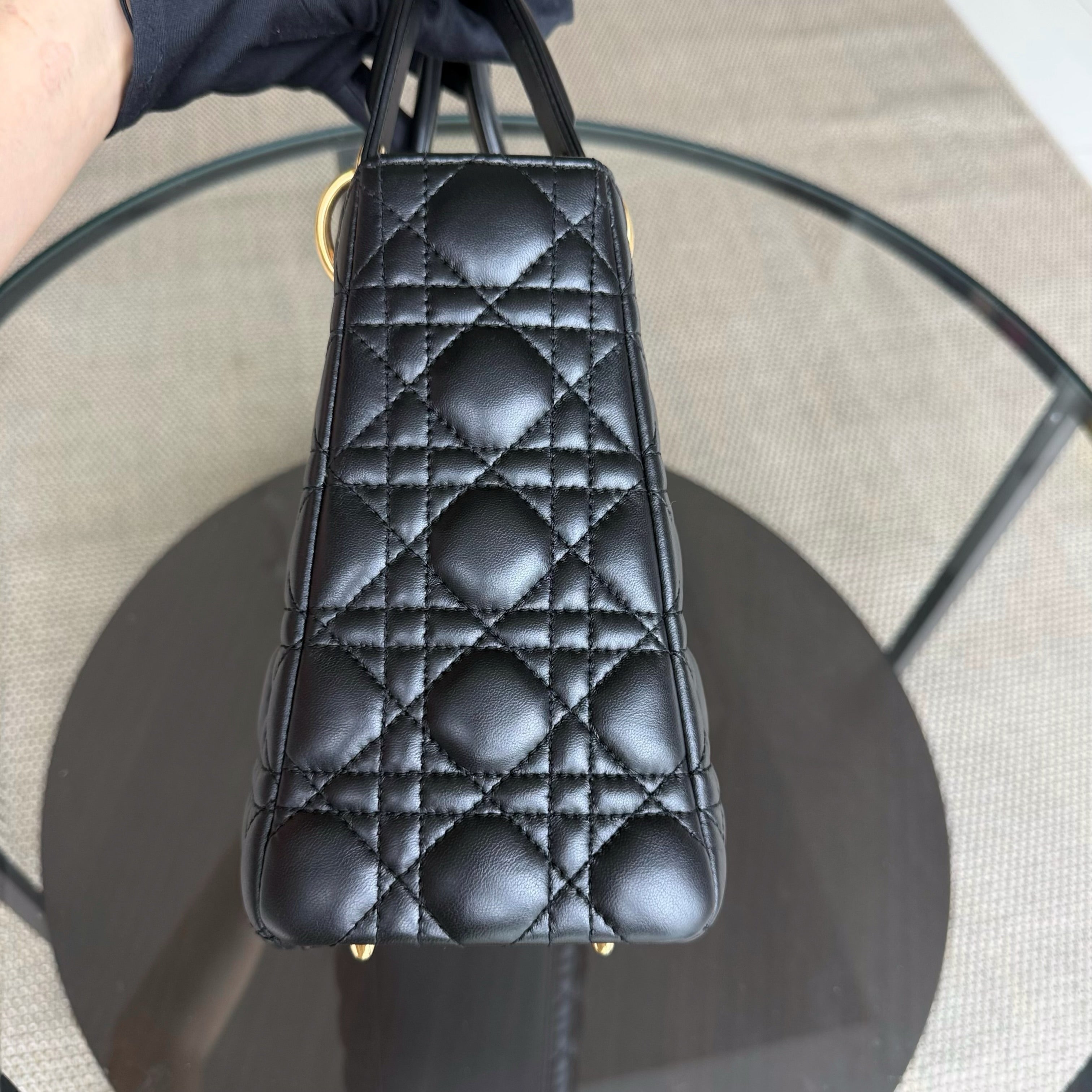 Dior Lady Medium - Canange Lambskin Black Gold Hardware