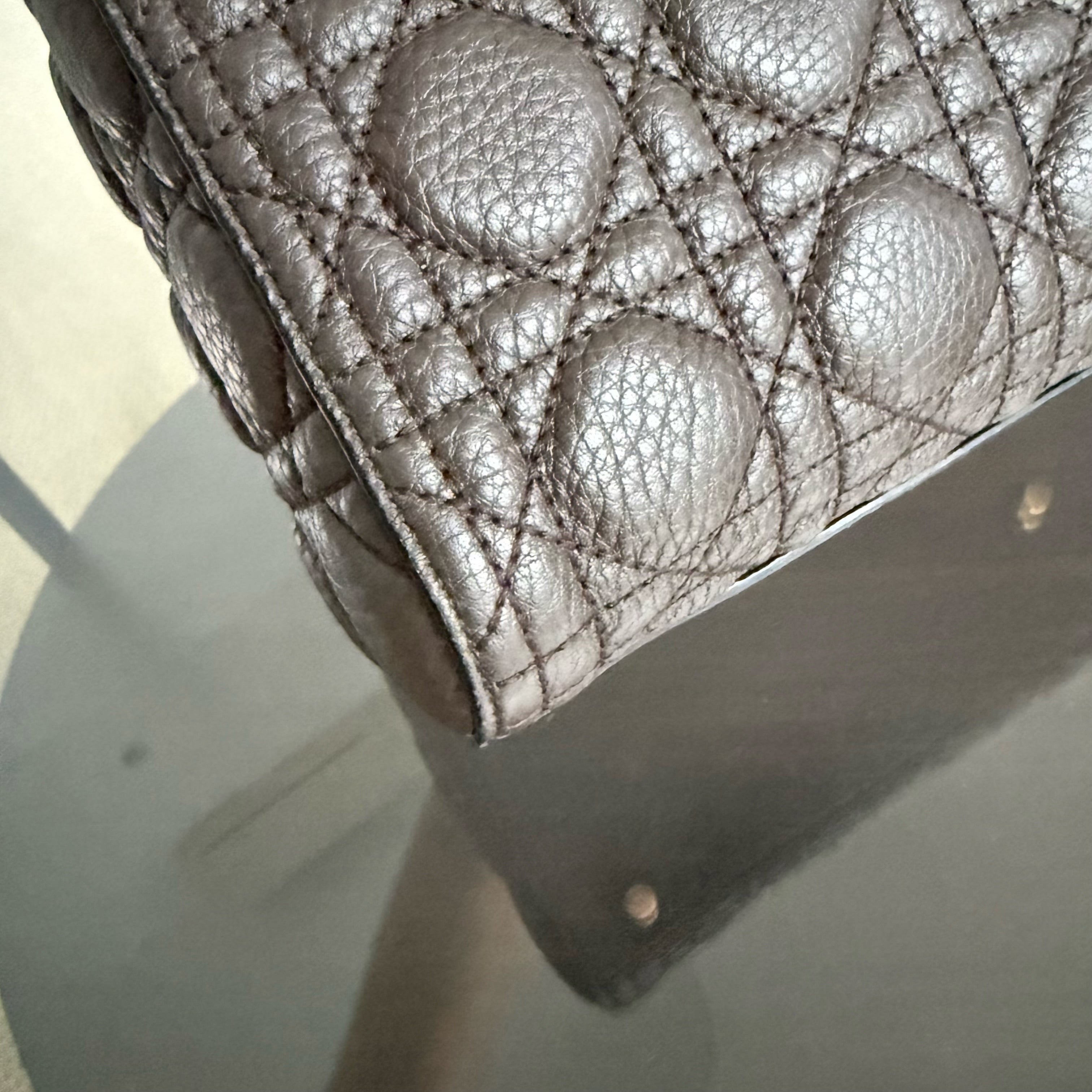 Dior Lady Large Flap - Calfskin Cannage Dark Brown Gold Hardware