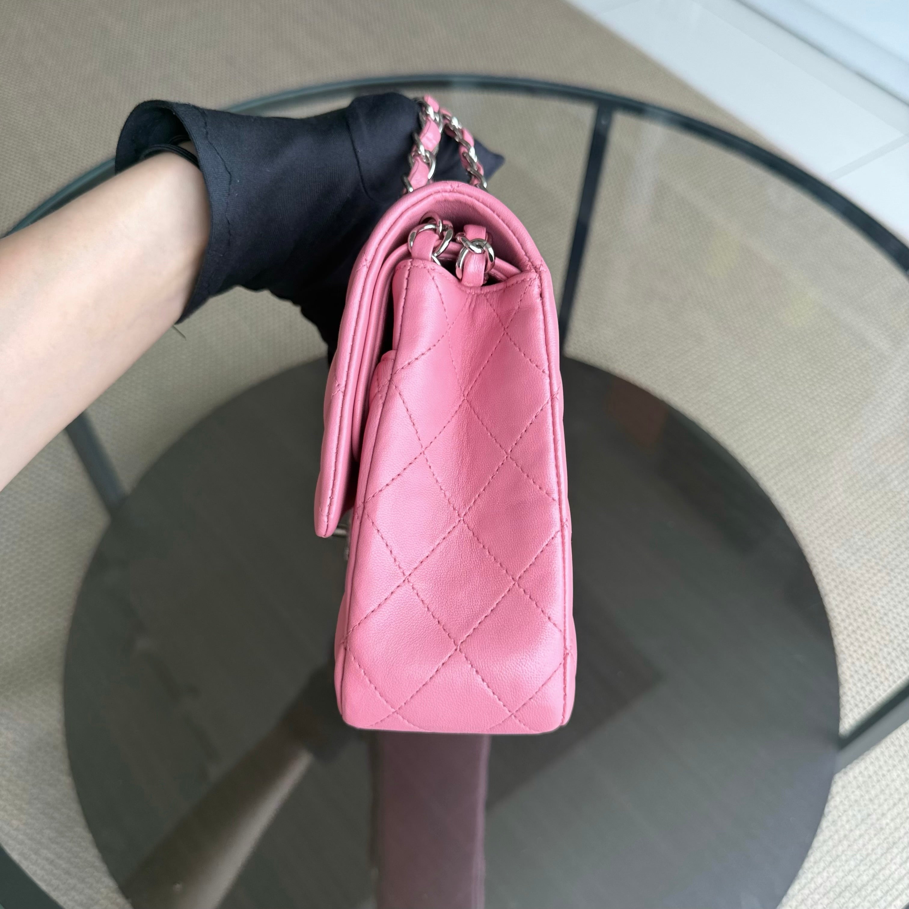Chanel Classic Flap Medium - 25CM Quilted Lambskin Light Pink Gold Hardware Series 18