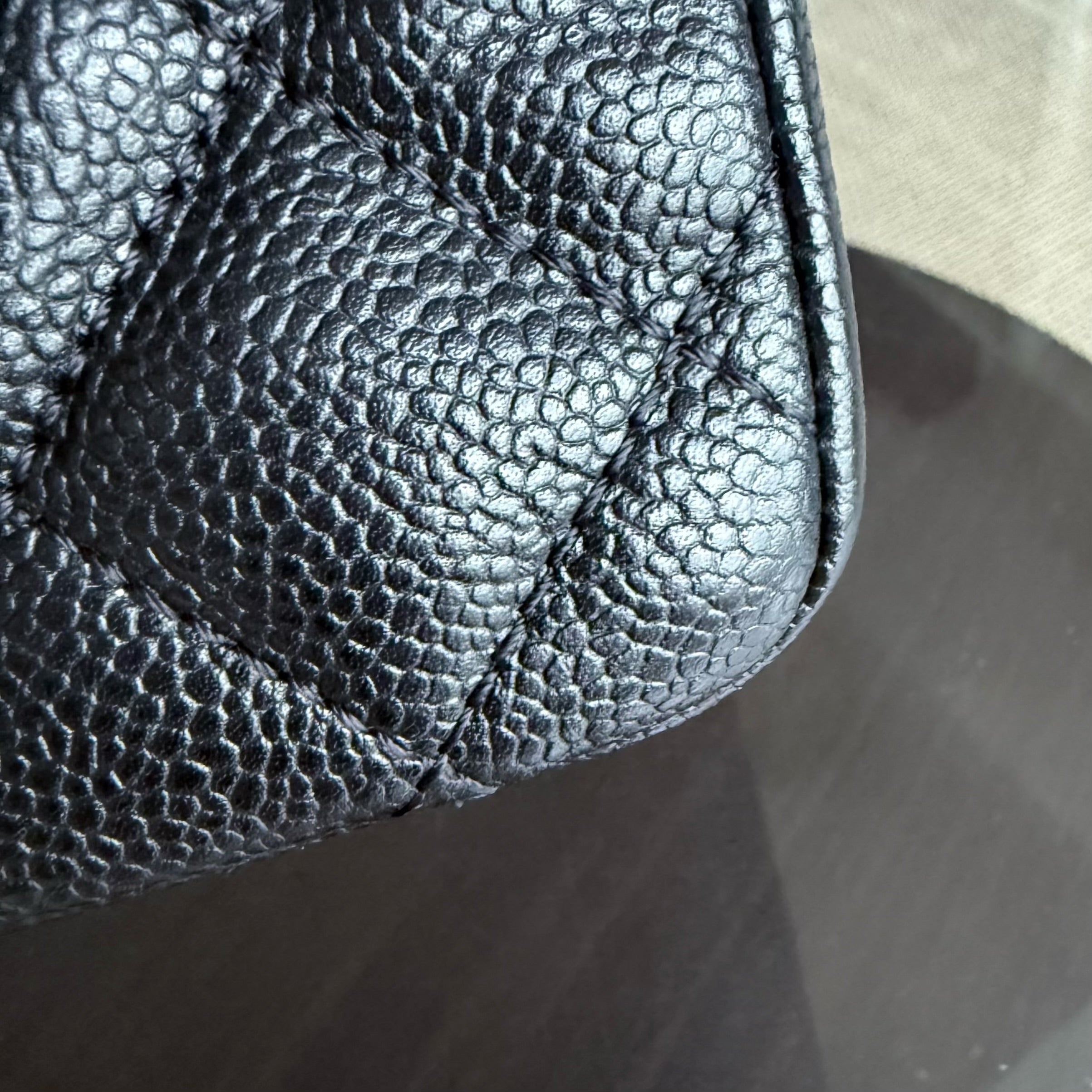 Chanel GST Grand Shopping Tote - Caviar Quilted Grained Calfskin Black Silver Hardware 13