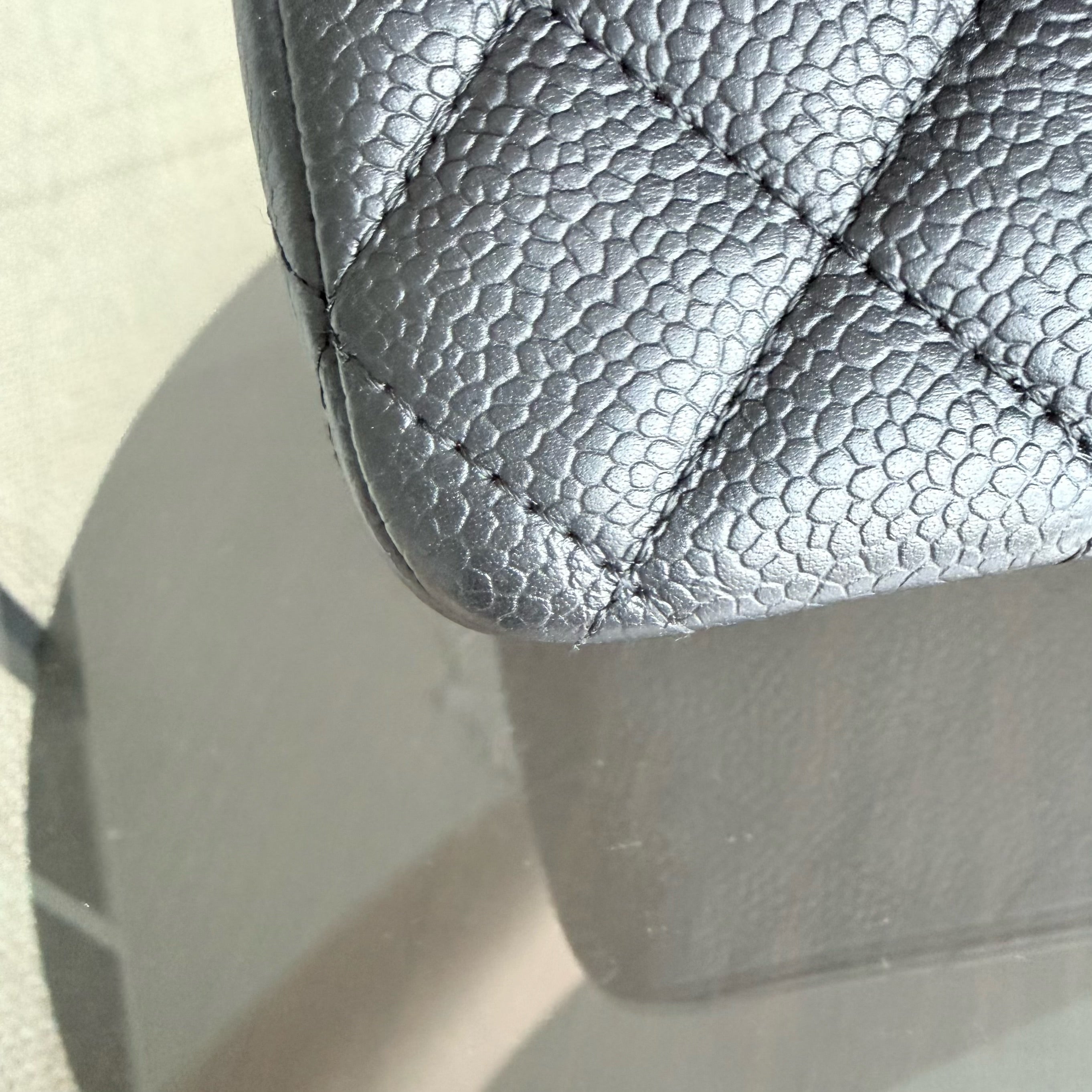 Chanel Classic Flap Medium - Caviar 25CM Quilted Double Flap Black Gold Hardware Series 12