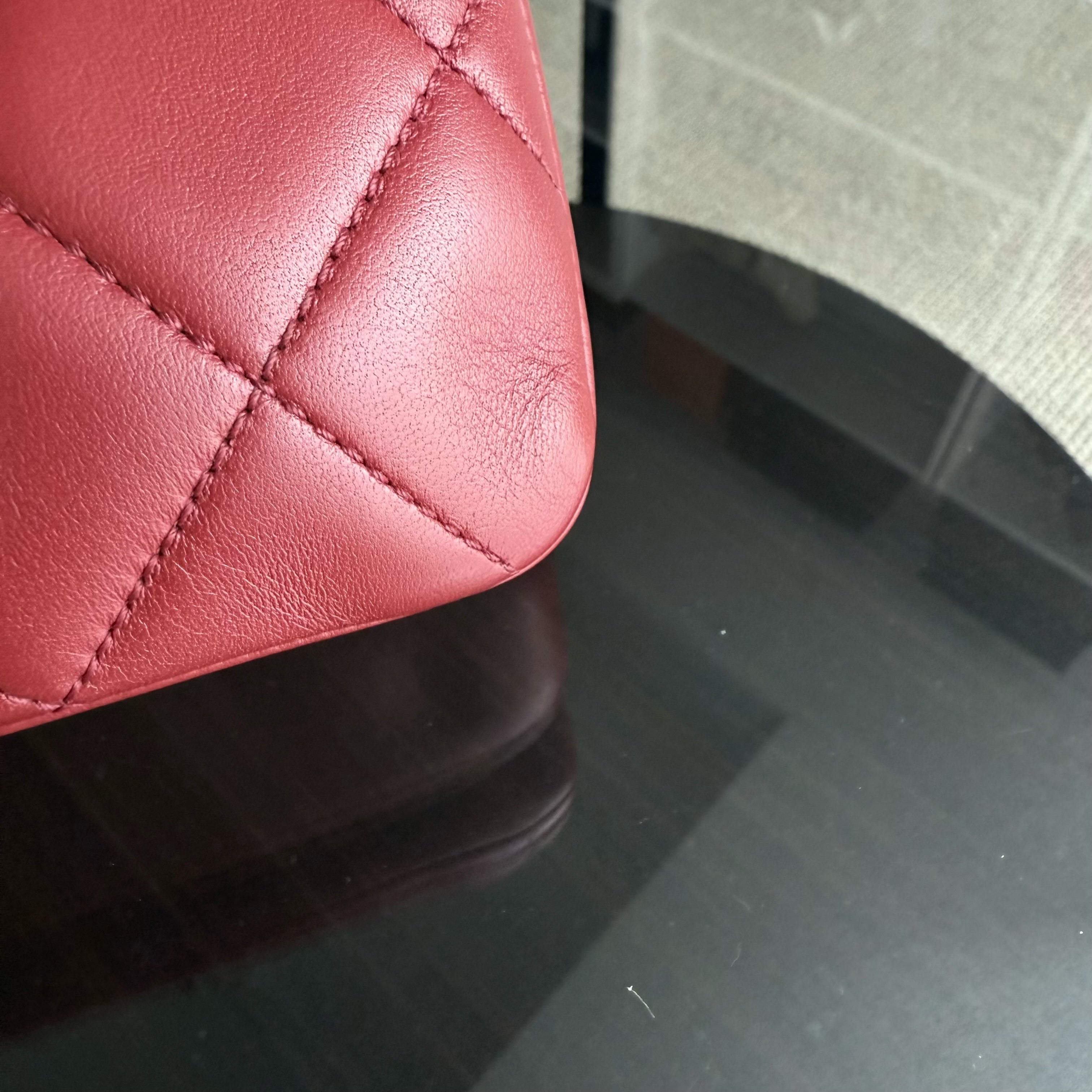 Chanel Trendy CC Small - Cannage Lambskin Dark Red Gold Hardware Series 24