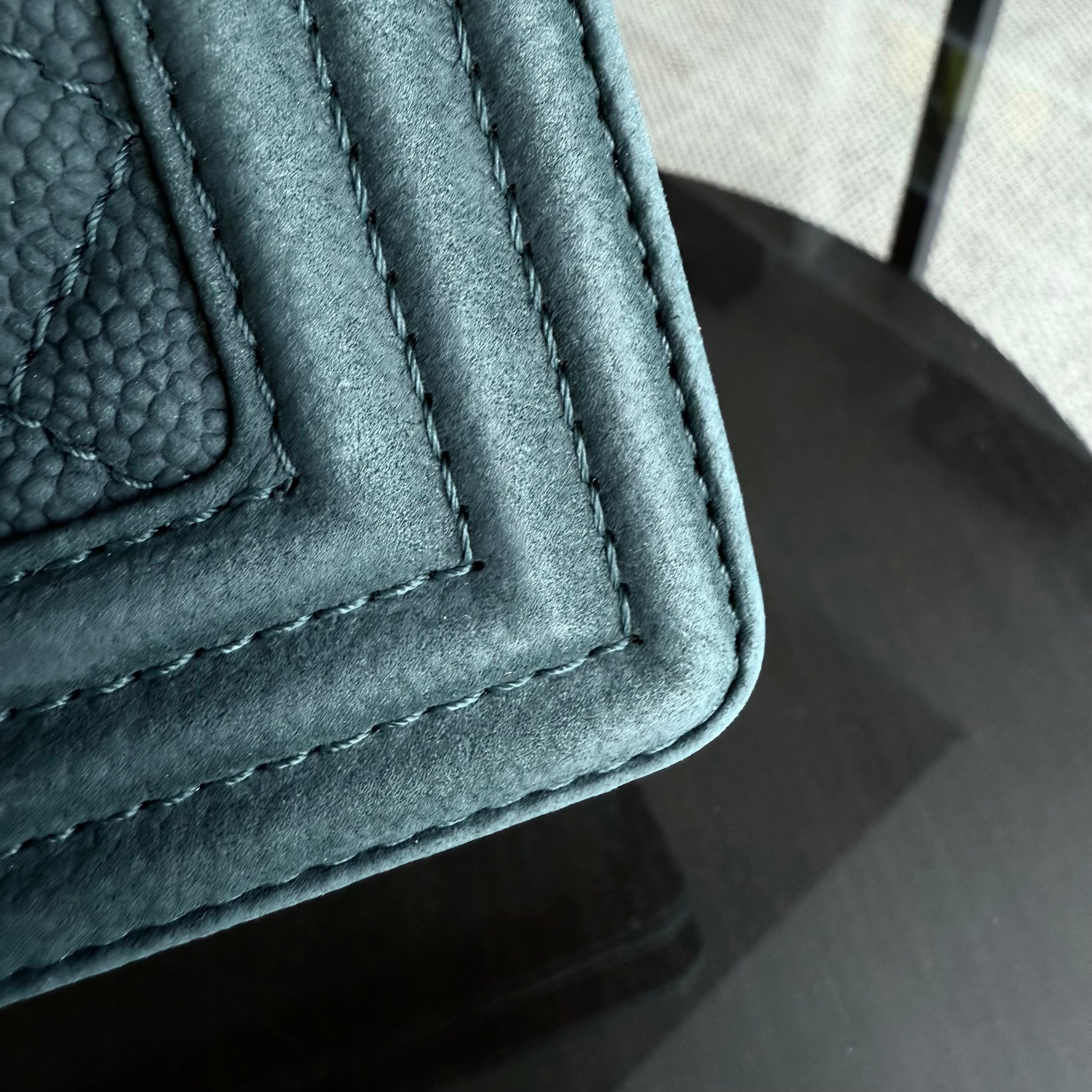 Chanel Boy Large - 30CM Quilted Caviar Black Silver Hardware Series 18