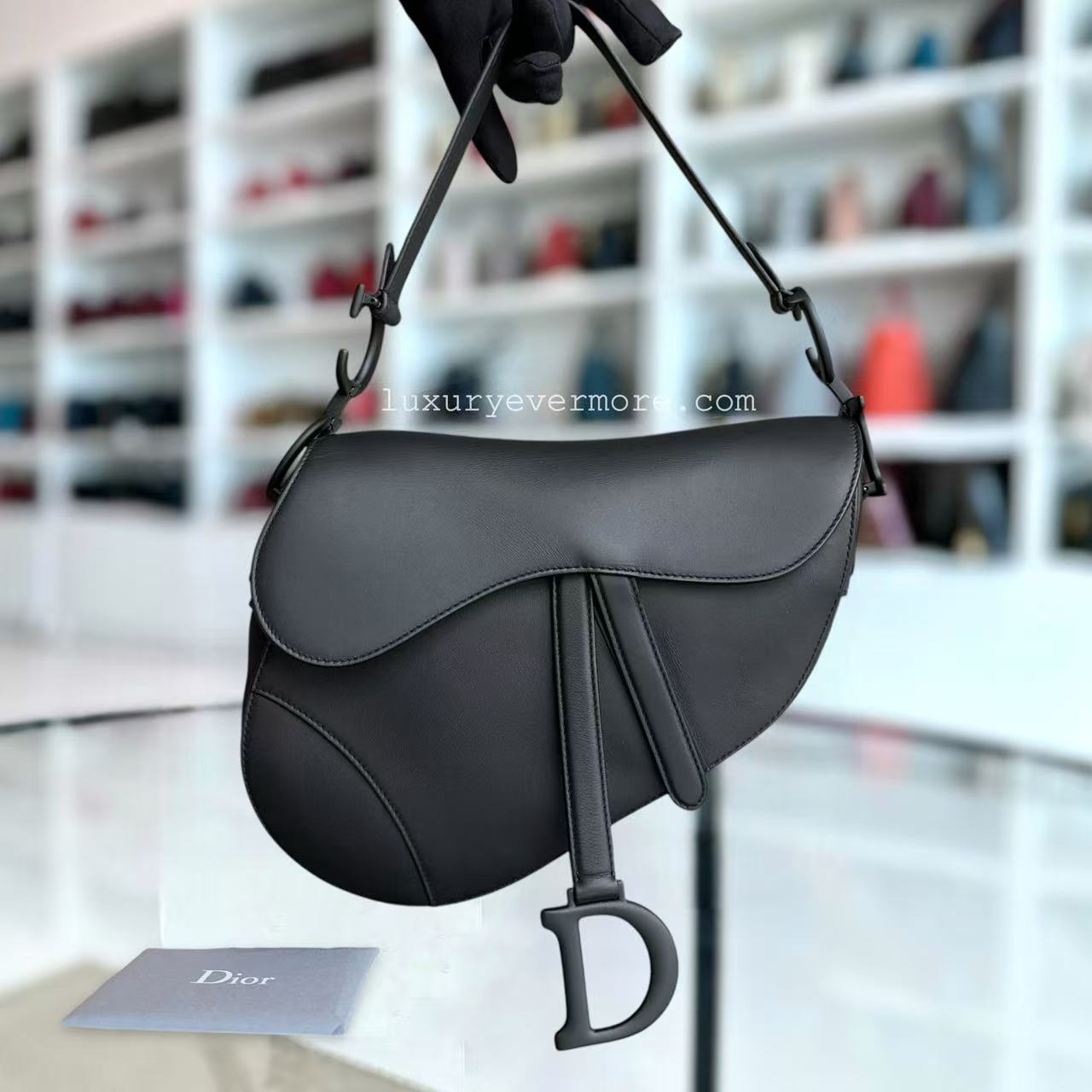 Dior Saddle Medium - All Black Calfskin Shoulder Bag