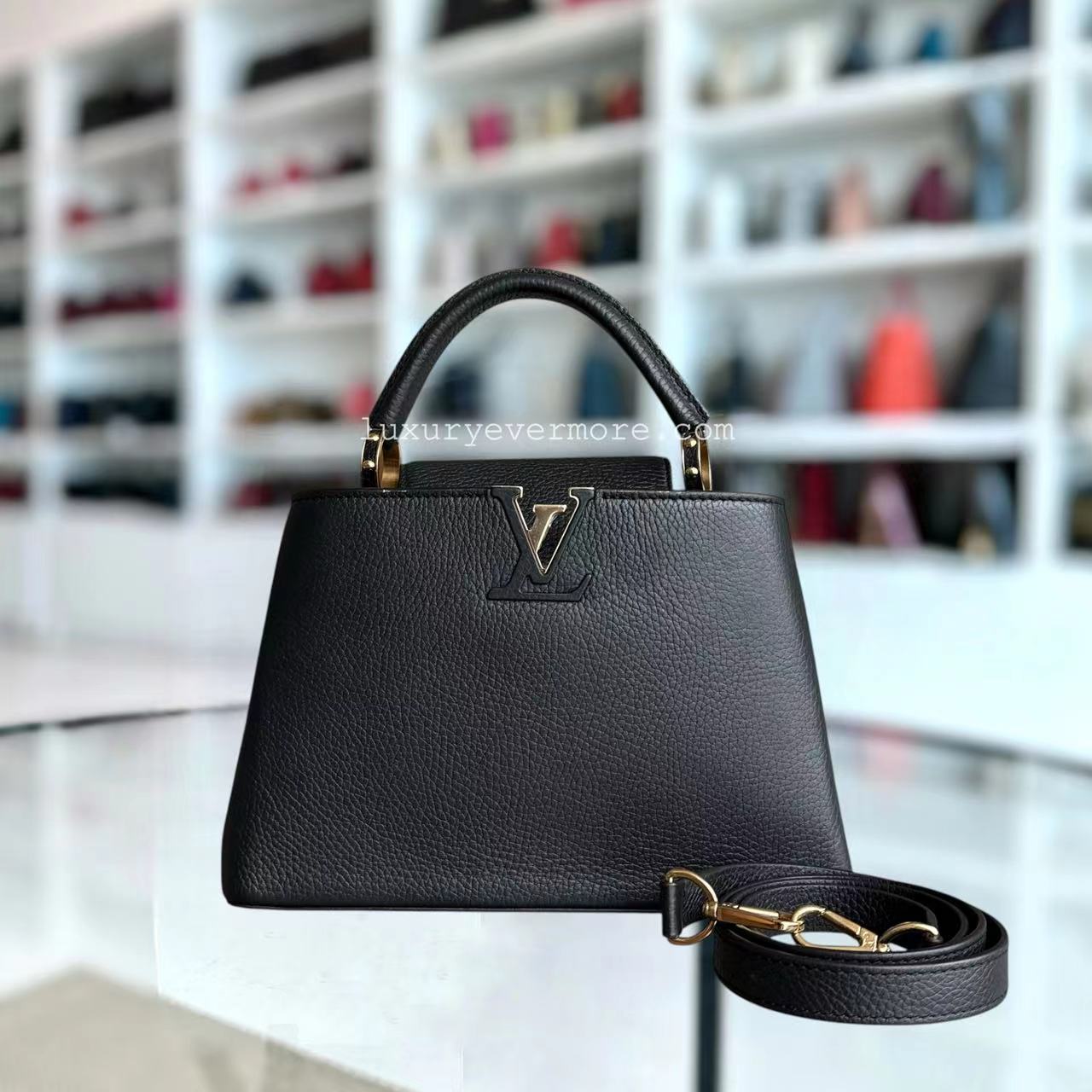 Louis Vuitton Capucines BB - Taurillon Grained Calfskin Noir Gold Hardware