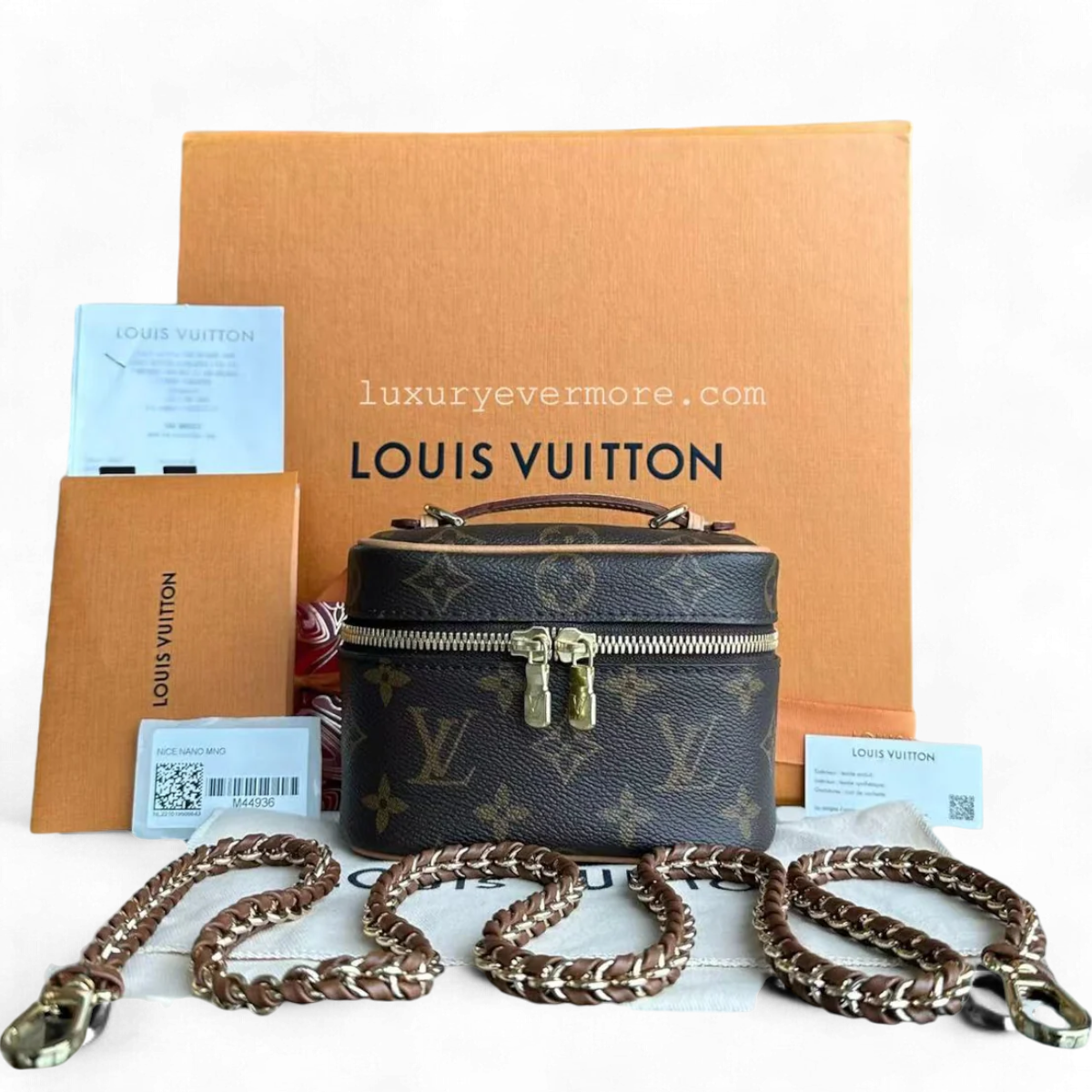 *Full Set, Receipt* Louis Vuitton LV Nano Nice - Monogram Vanity Case Louis Vuitton