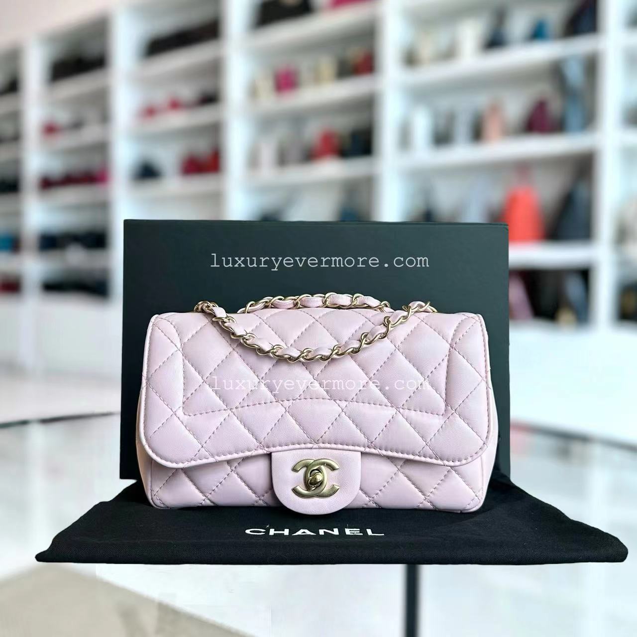 Chanel Mademoiselle 23CM Small Quilted Lambskin Pink Golden Hardware Series 21