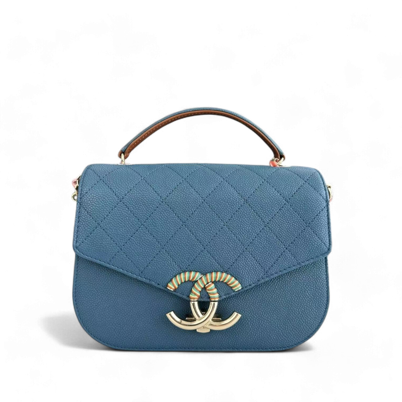 Chanel Coco Curve Cuba - Caviar Medium Quilted Dark Blue Gold Hardware Series 23