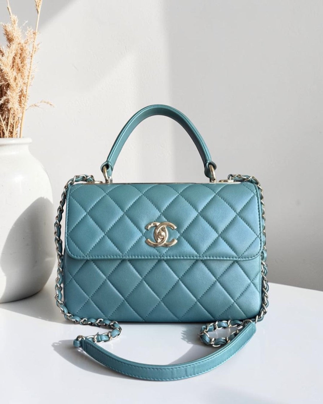 Chanel Trendy CC Small - Quilted Lambskin Green Gold Hardware Series 26