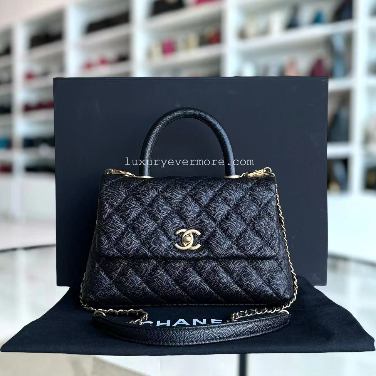 Chanel Coco Handle Small - Caviar Quilted Black Gold Hardware Series 25