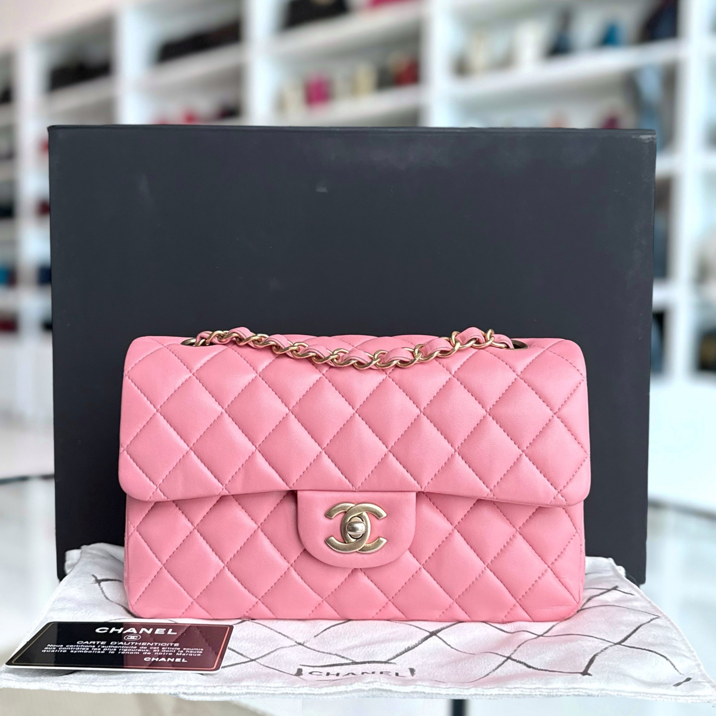 Chanel Classic Flap Small - 23CM Quilted Lambskin Light Sakura Pink Gold Hardware Series 27