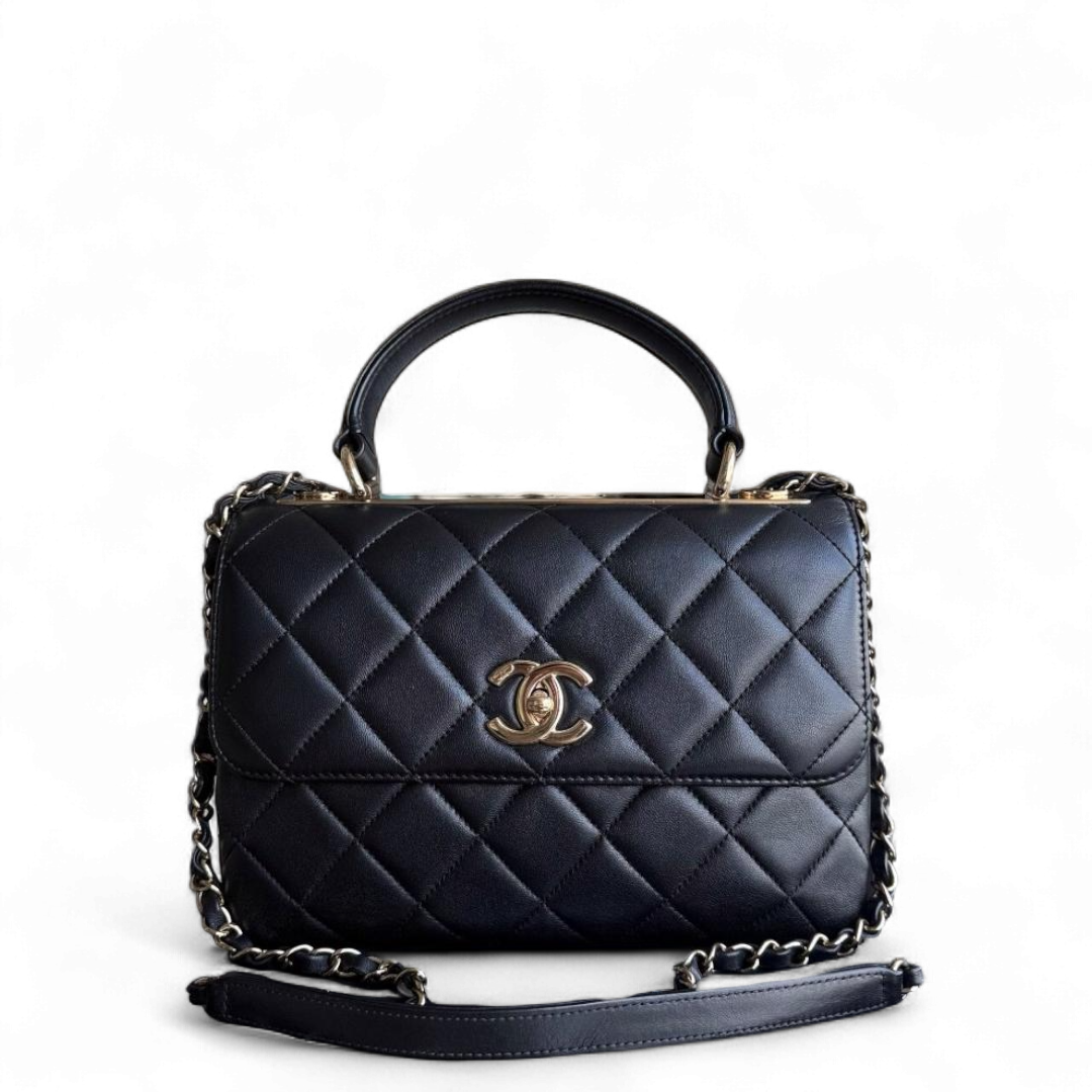 Chanel Trendy CC Small - Quilted Lambskin Black Gold Hardware Series 31
