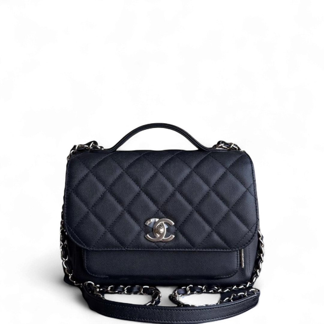 Chanel Business Affinity - Caviar Quilted Grained Calfskin Black Gold Hardware Series 29