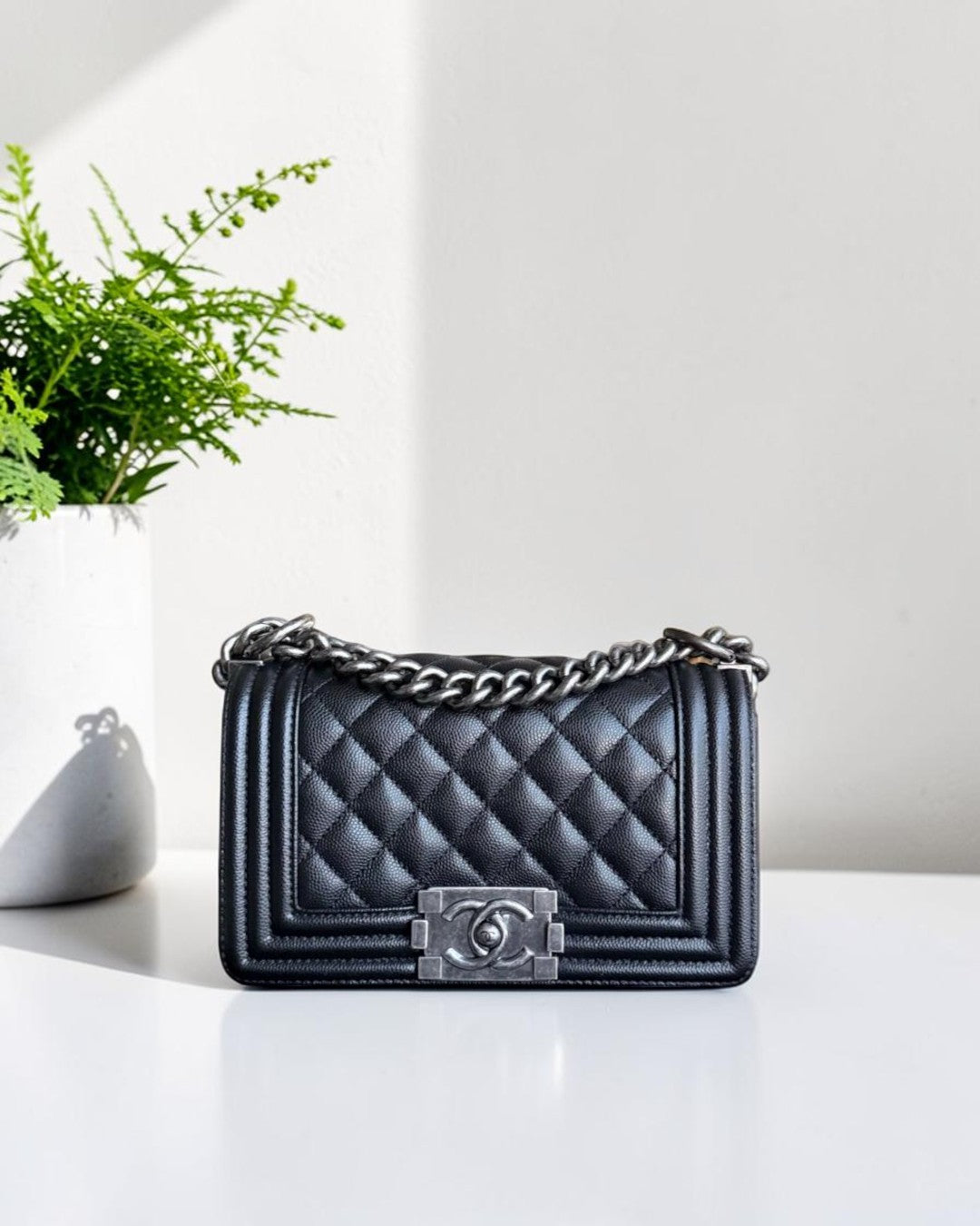 Chanel Boy Small - Caviar Quilted Black Ruthenium Silver Hardware