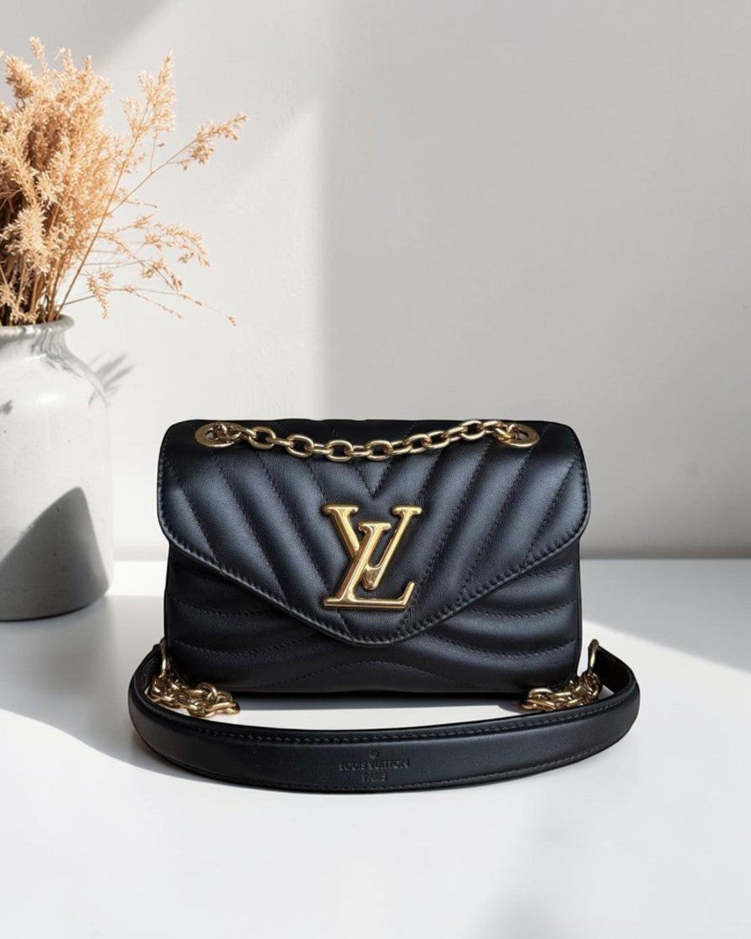 Louis Vuitton New Wave Chain Bag - Black Quilted Calfskin and Aged Gold Hardware