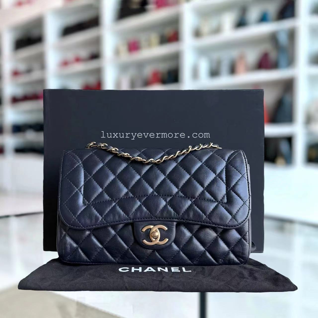 Chanel Seasonal Flap Medium 25CM Quilted Chic Flap Lambskin Golden Hardware Series 21