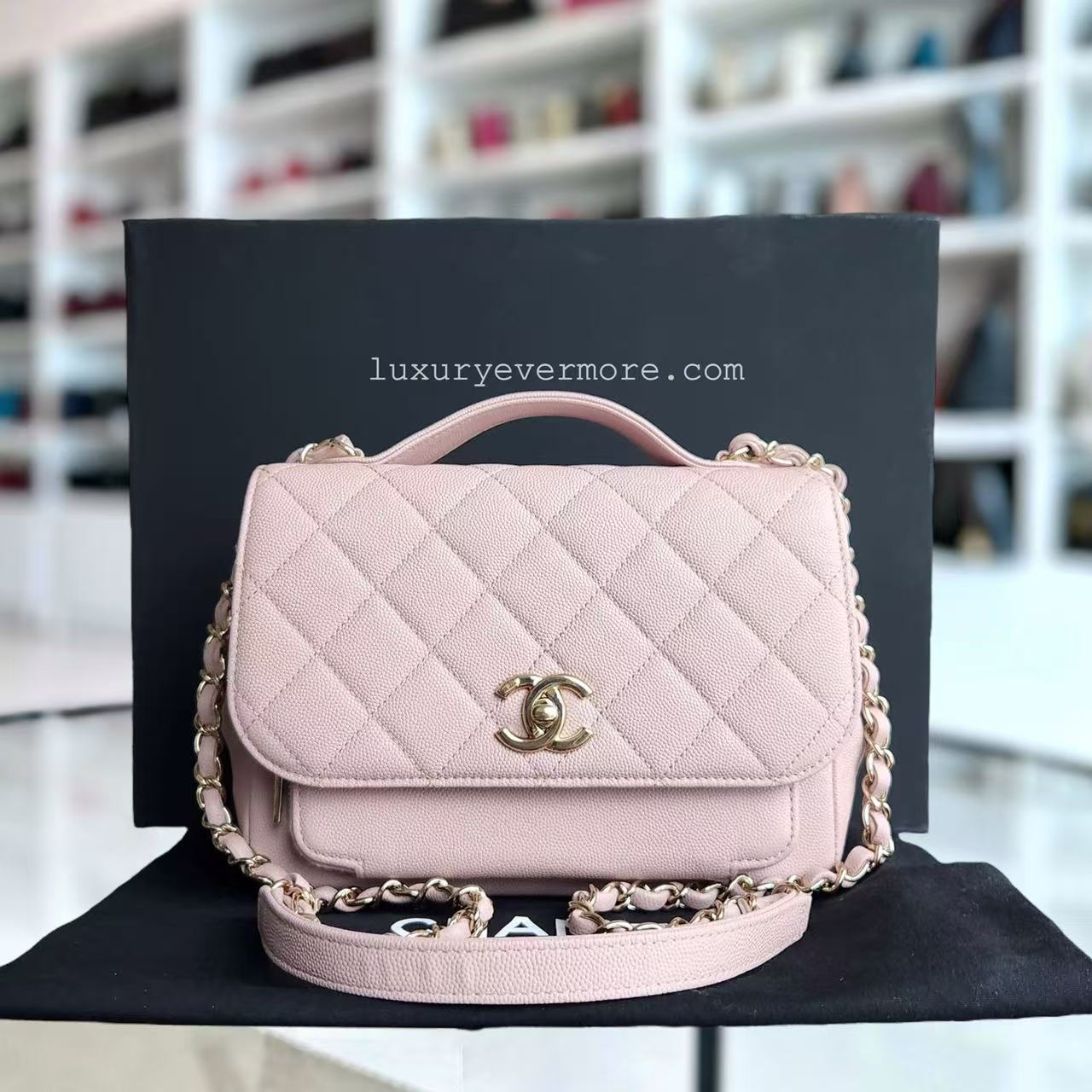 Chanel Business Affinity Medium - Caviar Quilted Sakura Light Pink Gold Hardware Series 26