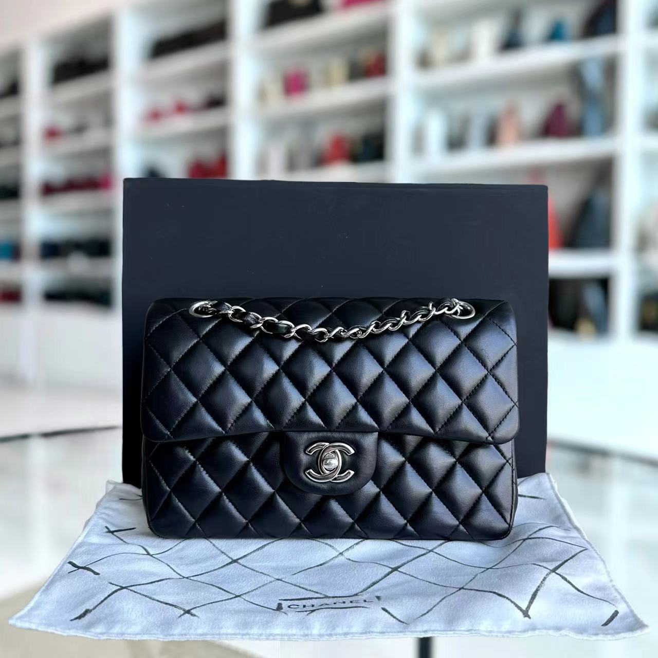 *Series 29* Chanel Small Classic Flap Small Quilted Lambskin Black SHW No 29