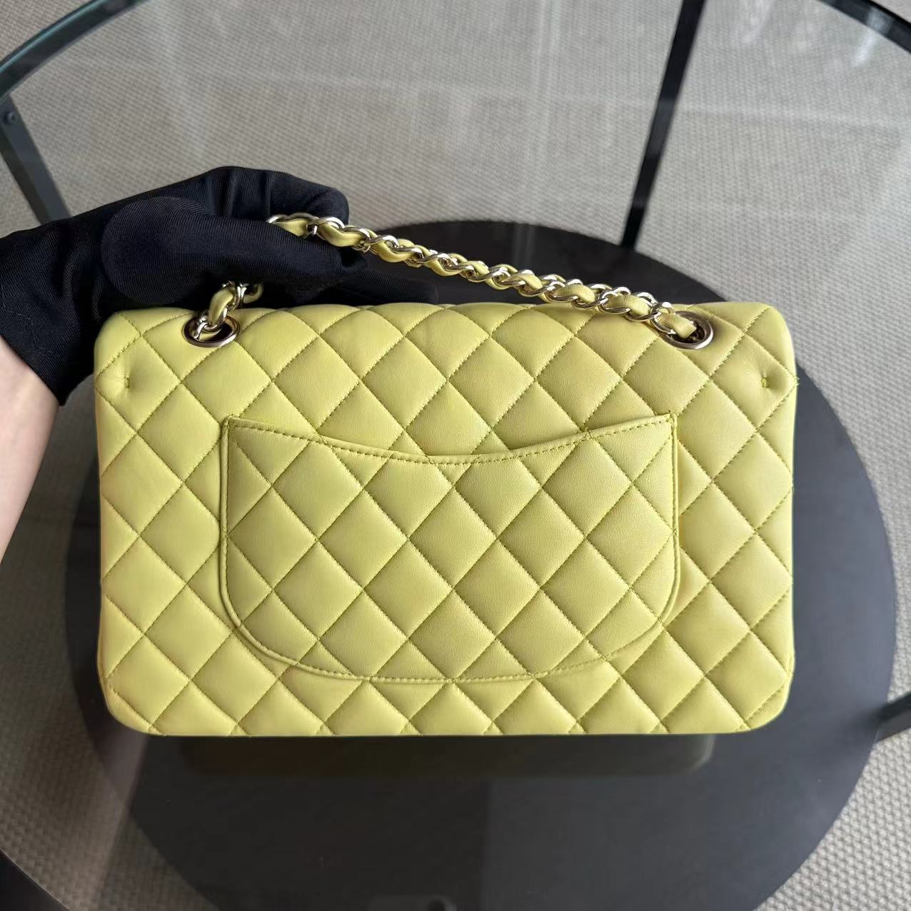 Chanel Classic Flap Medium - 25CM Quilted Lambskin Yellow Gold Hardware Series 24