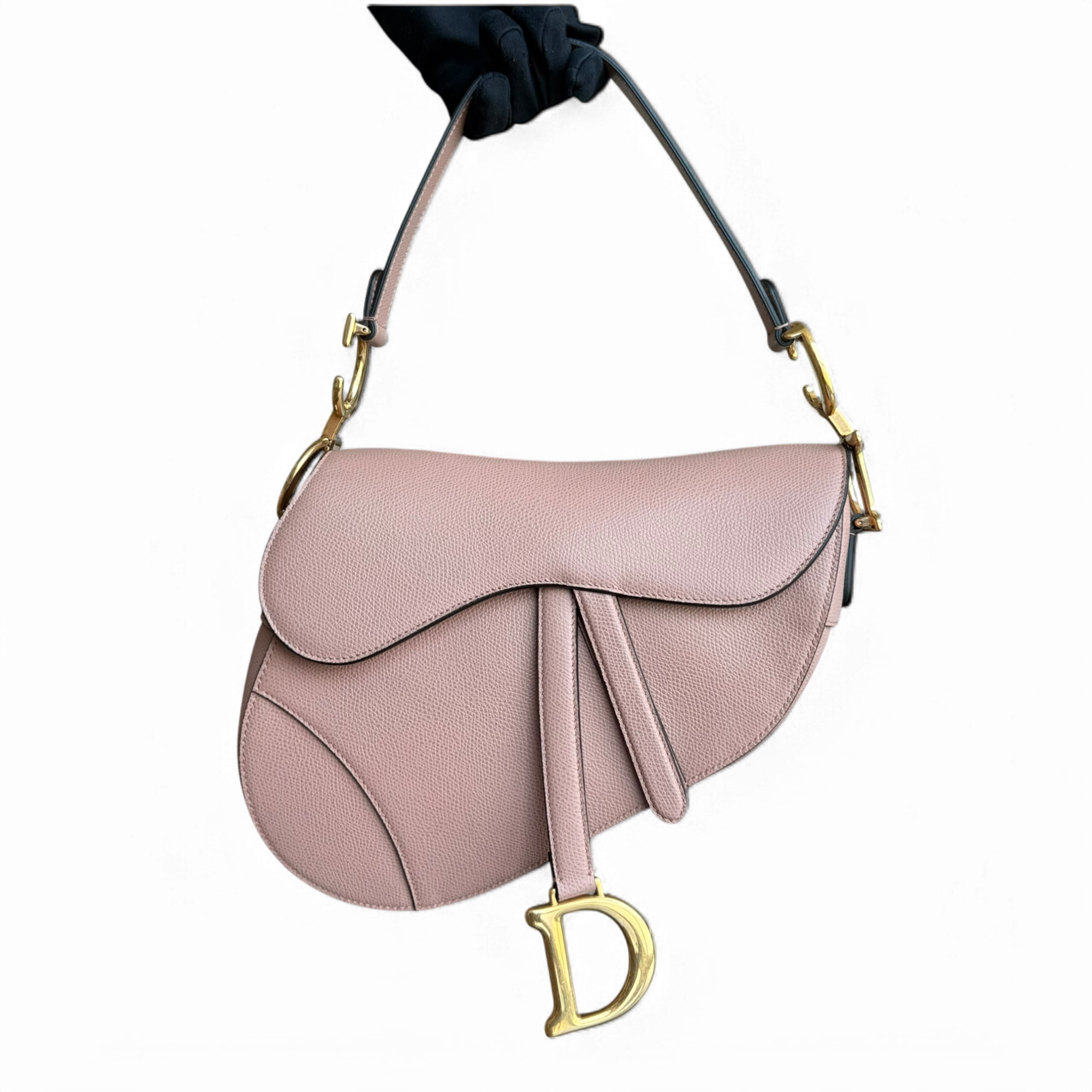 Dior Saddle Medium - Grained Calfskin Blush Gold Hardware