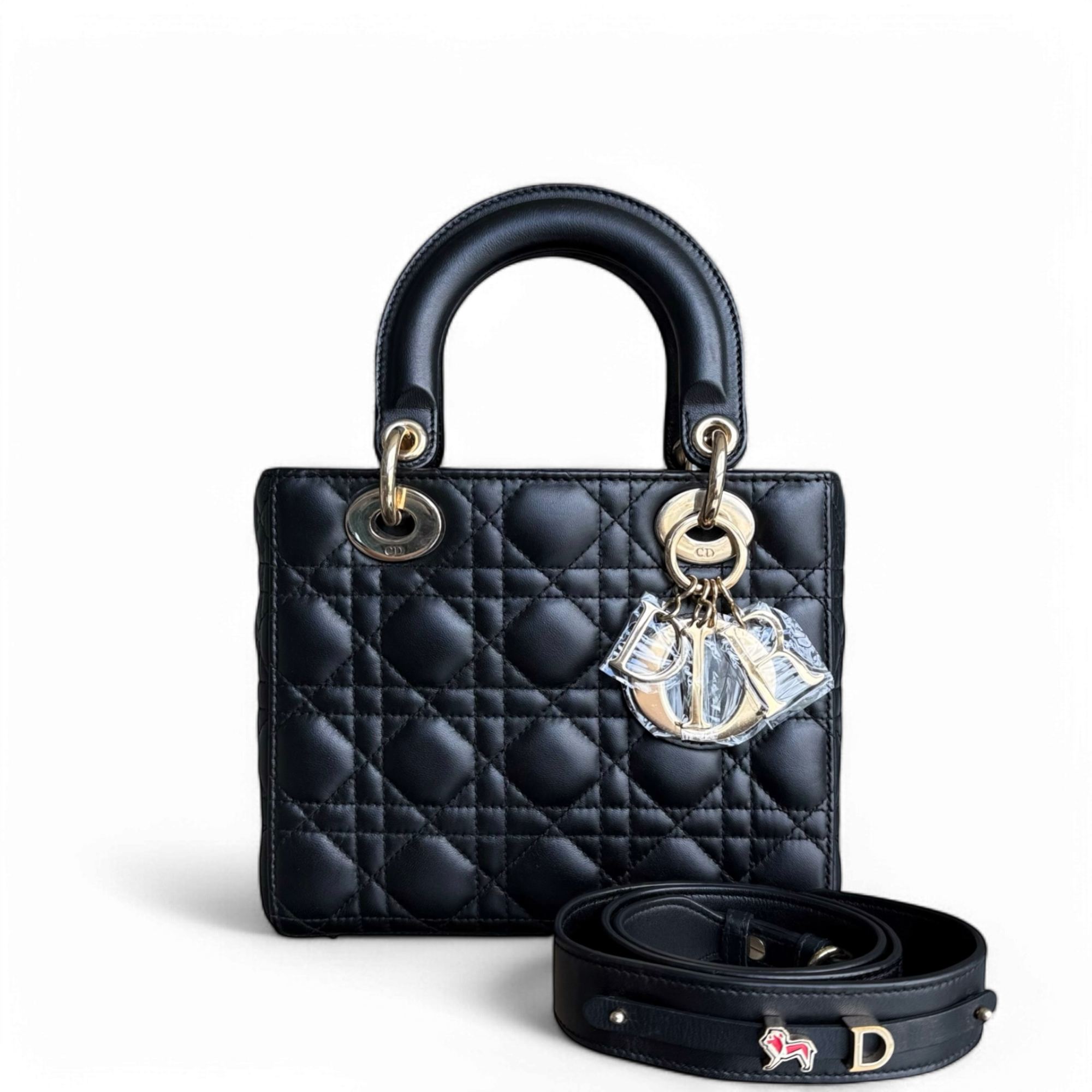 Dior Lady Small MyABC - Cannage Lambskin ABC Strap Black Gold Hardware