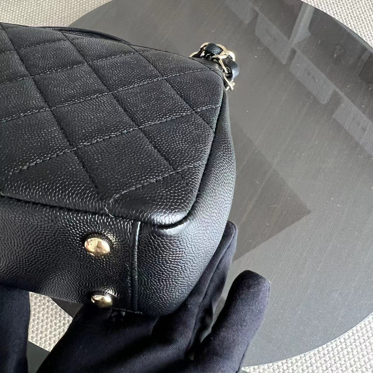 *Full Set with Receipt* Caviar Business Affinity Medium Quilted Calfskin Black Silver Hardware Series 26