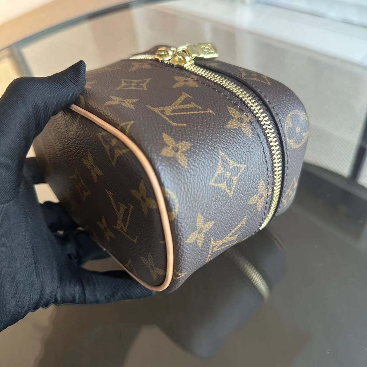 *Full Set, Receipt* LV Nano Nice Monogram Vanity Case Louis Vuitton