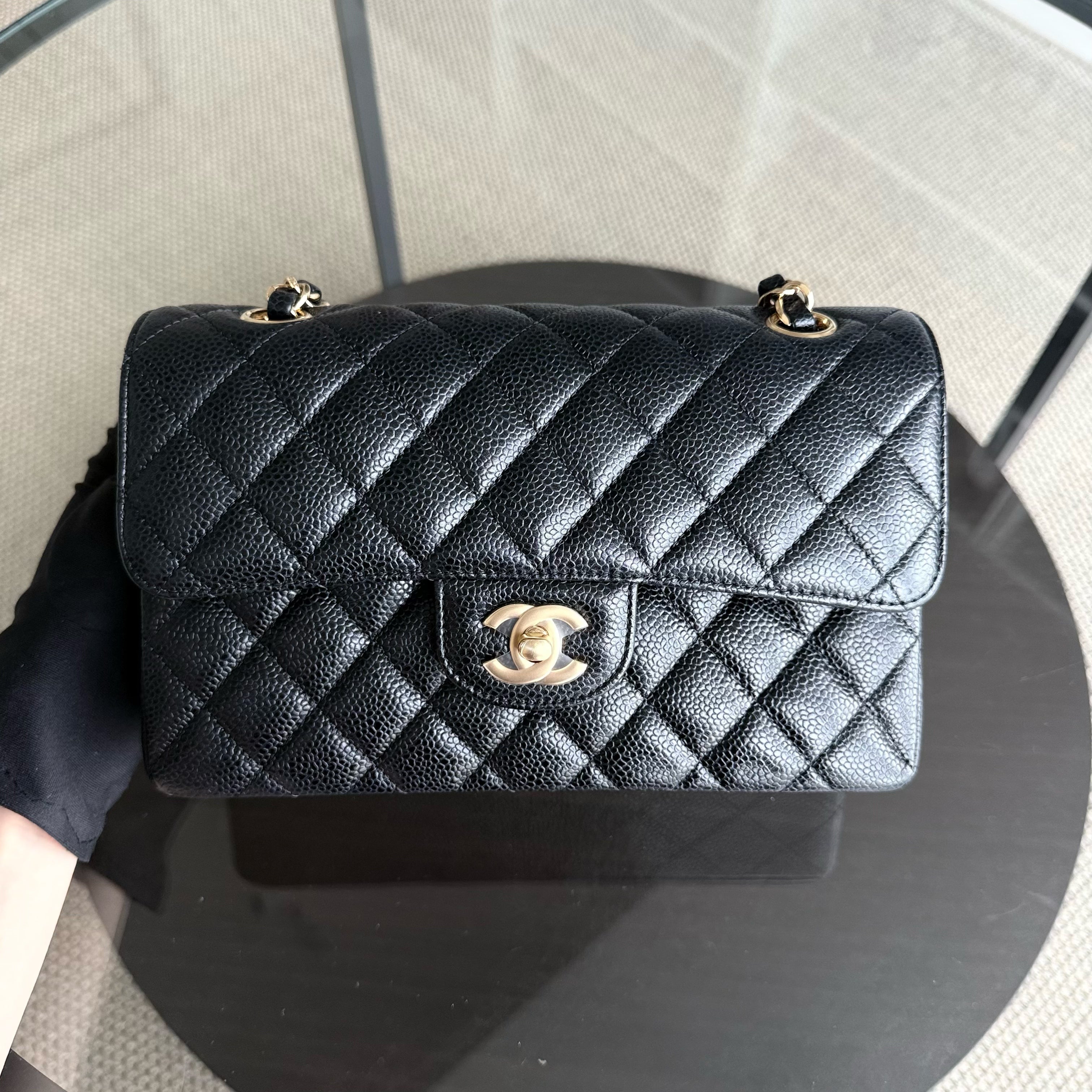 Chanel Classic Flap Small - Caviar 23CM Quilted Black Gold Hardware Series 29