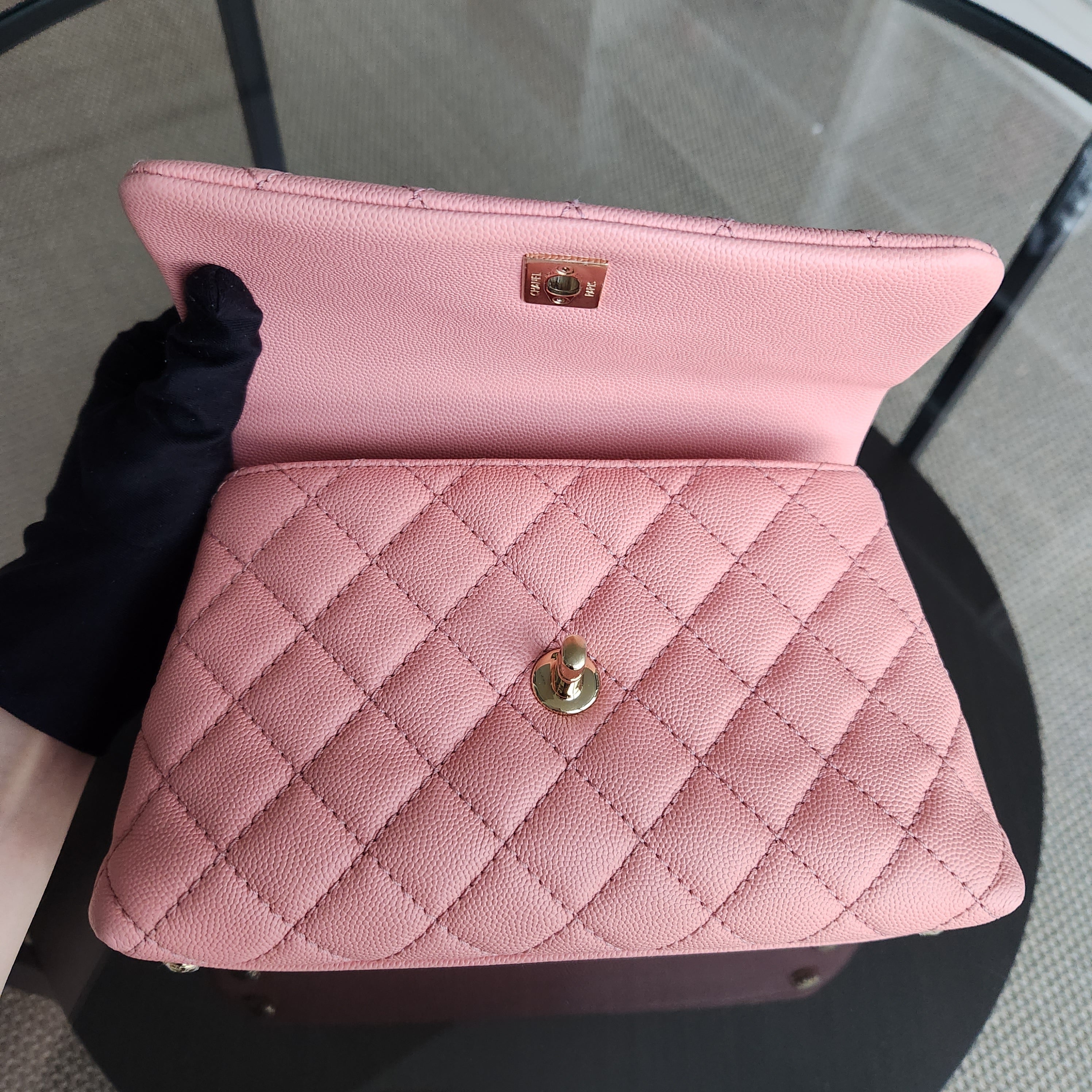 Chanel Coco Handle Small - Caviar Quilted Sakura Pink Gold Hardware Series 27