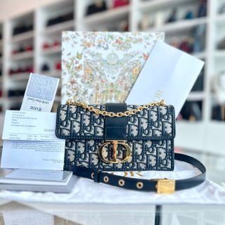 *2024 Receipt, Full Set* Dior Montaigne 30 East West Oblique Monogram Shoulder Bag GHW - Luxury Evermore