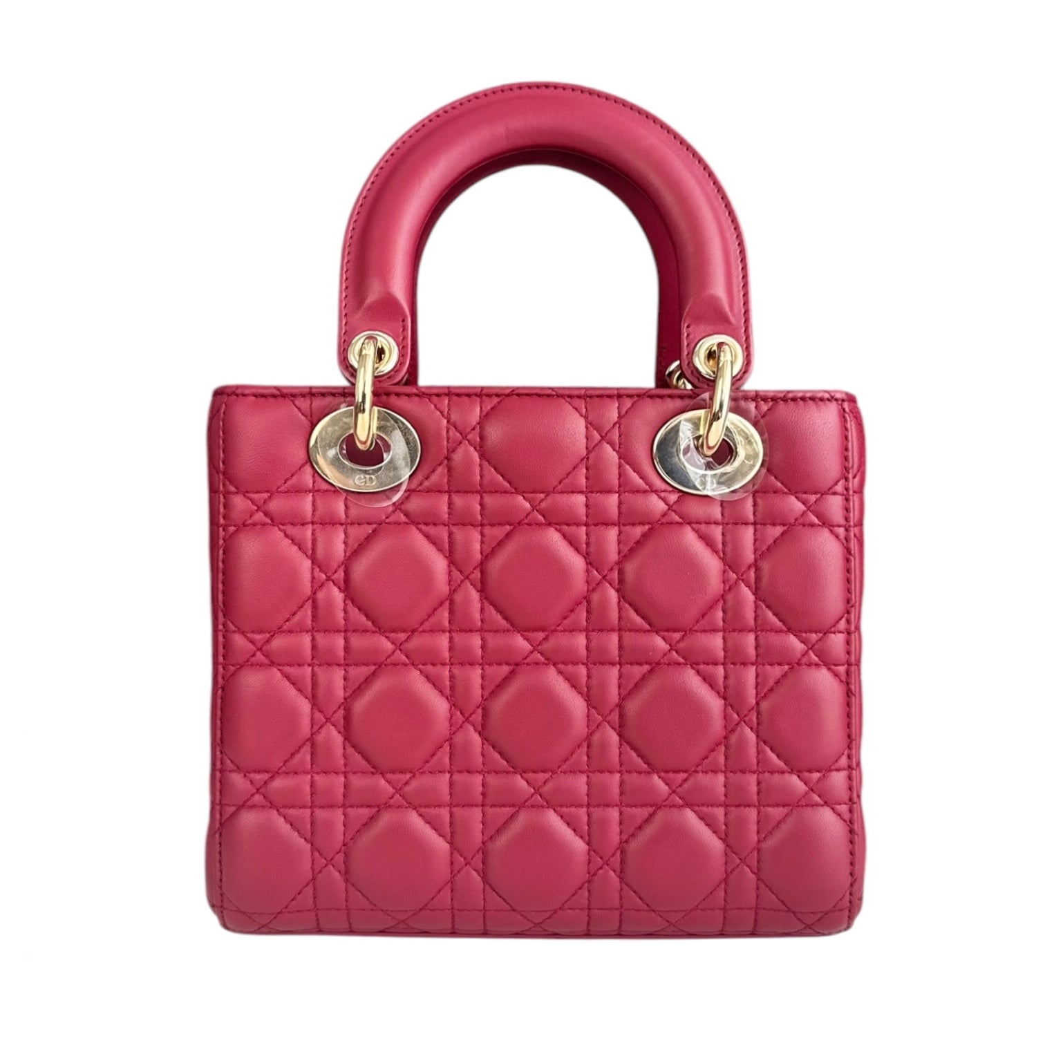 Dior Lady Small - Cannage Lambskin Red Gold Hardware
