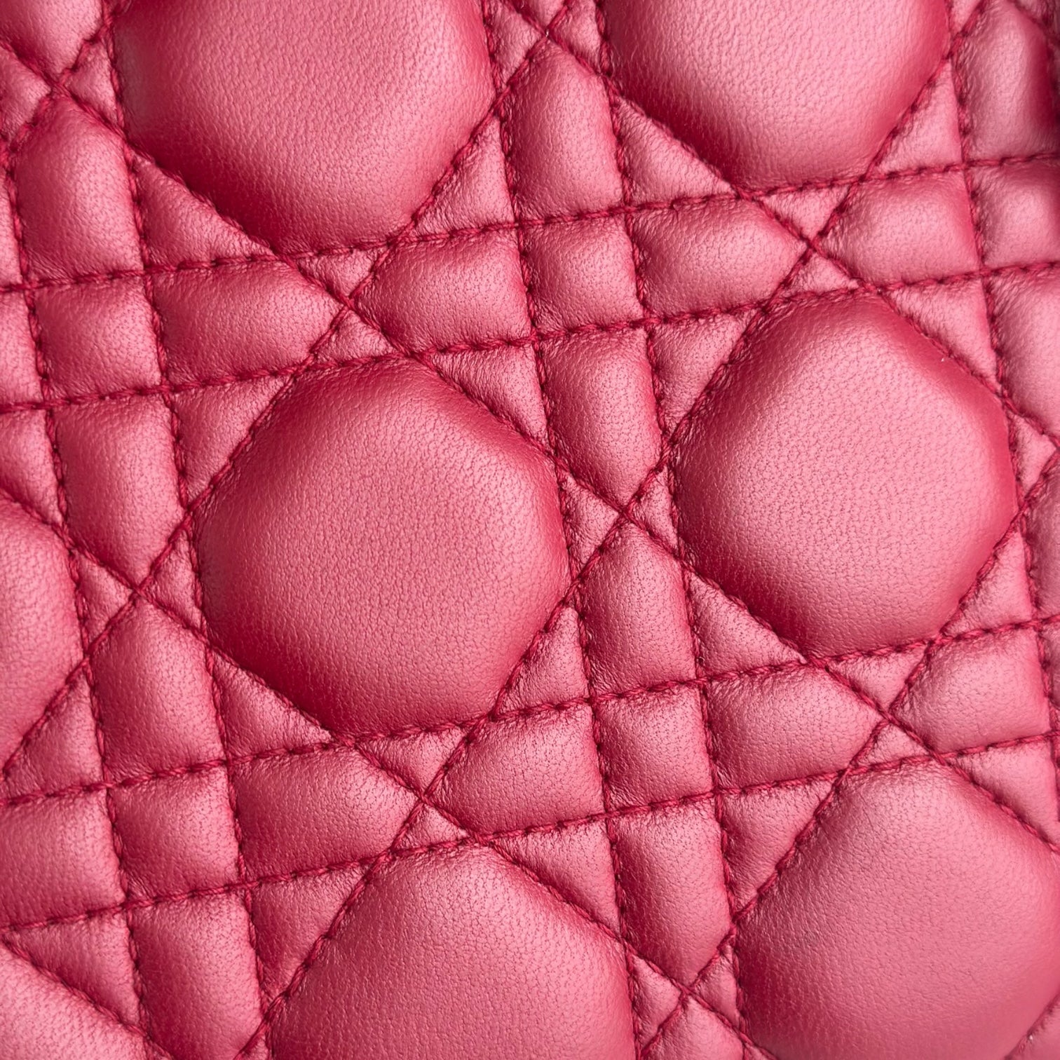 Dior Lady Small - Cannage Lambskin Red Gold Hardware