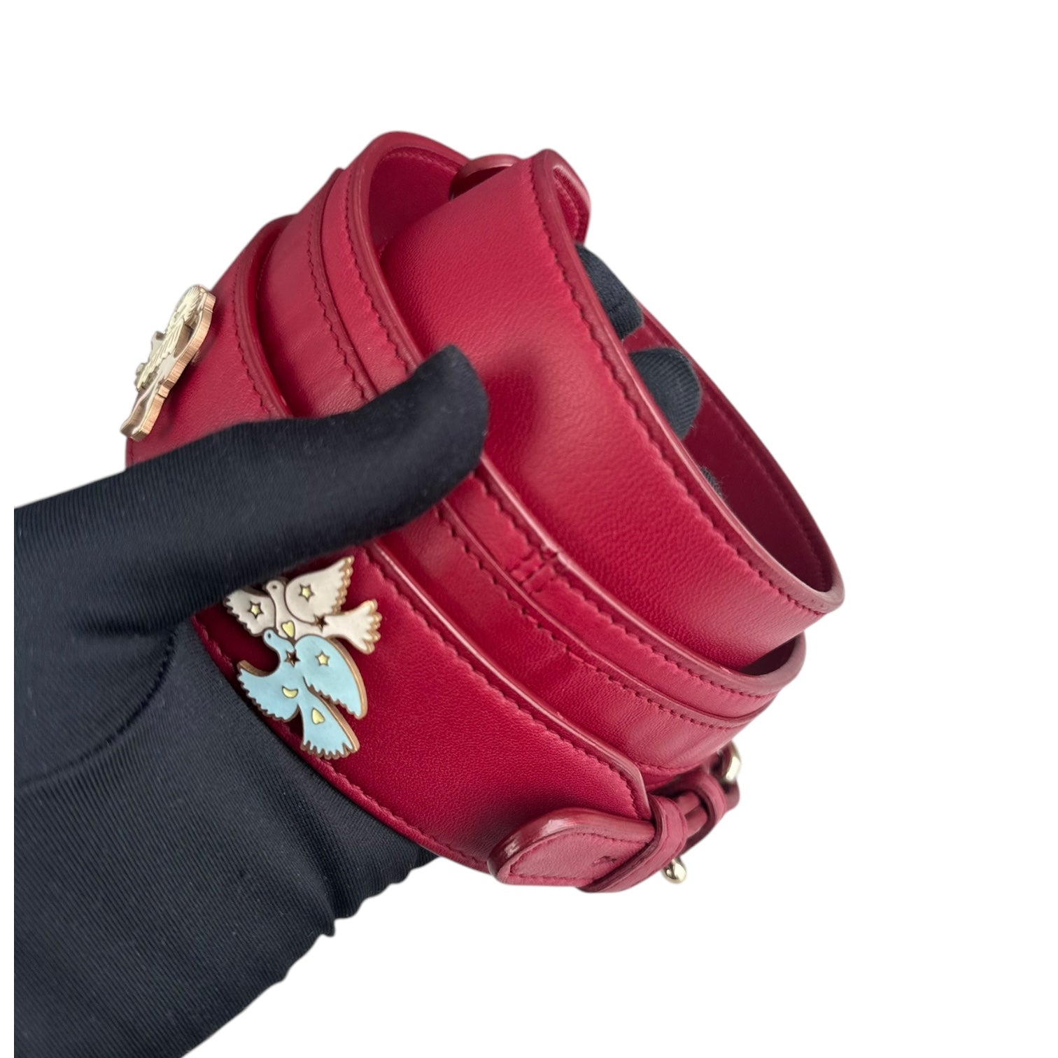 Dior Lady Small - Cannage Lambskin Red Gold Hardware