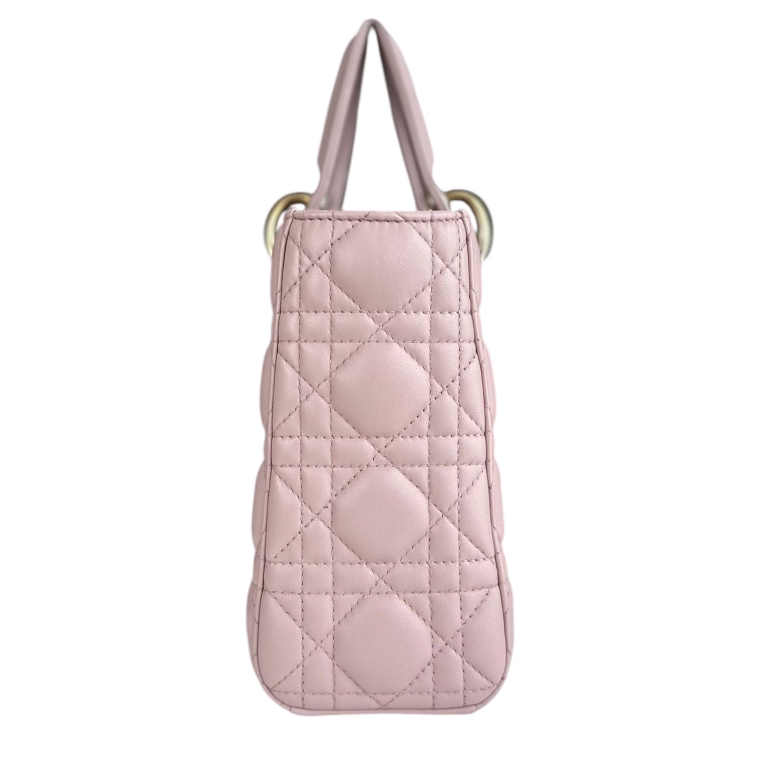 Dior Lady Small - ABC Cannage Lambskin Light Pink Gold Hardware MyABC Strap