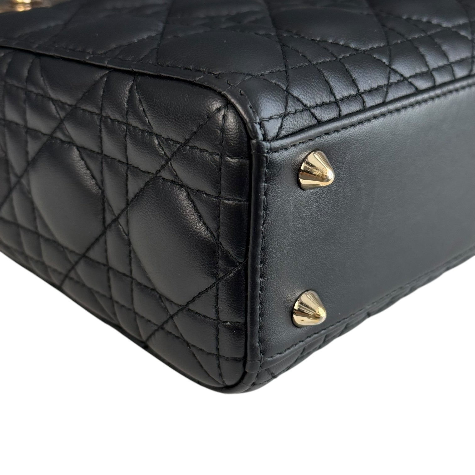 Dior Lady Small - Cannage Lambskin Black Gold Hardware