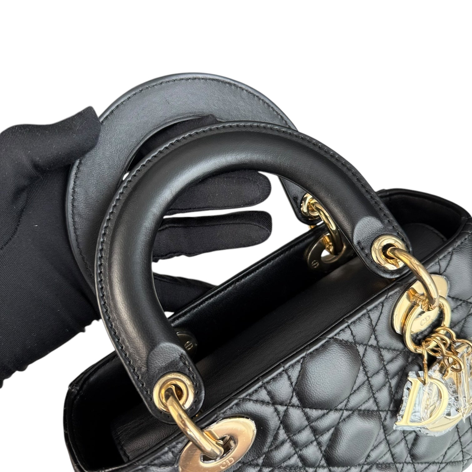 Dior Lady Small - Cannage Lambskin Black Gold Hardware