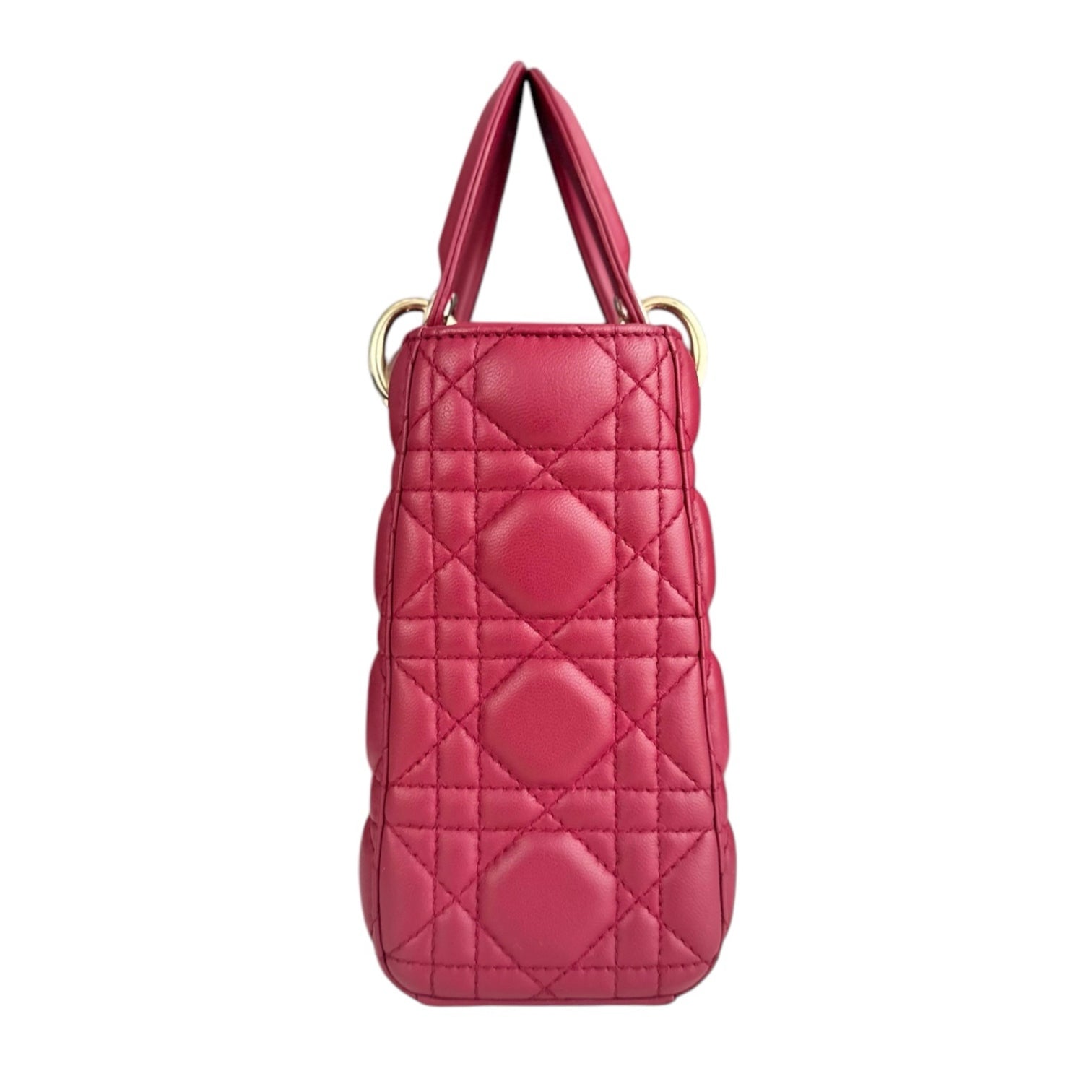 Dior Lady Small - Cannage Lambskin Red Gold Hardware