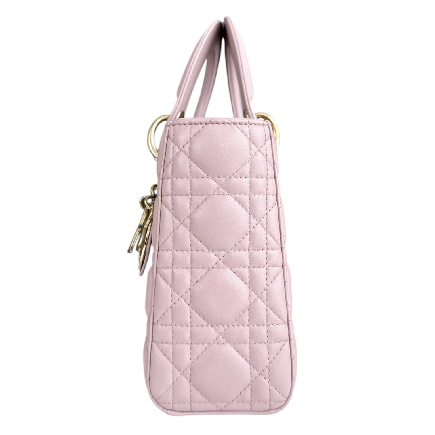 Dior Lady Small - ABC Cannage Lambskin Light Pink Gold Hardware MyABC Strap