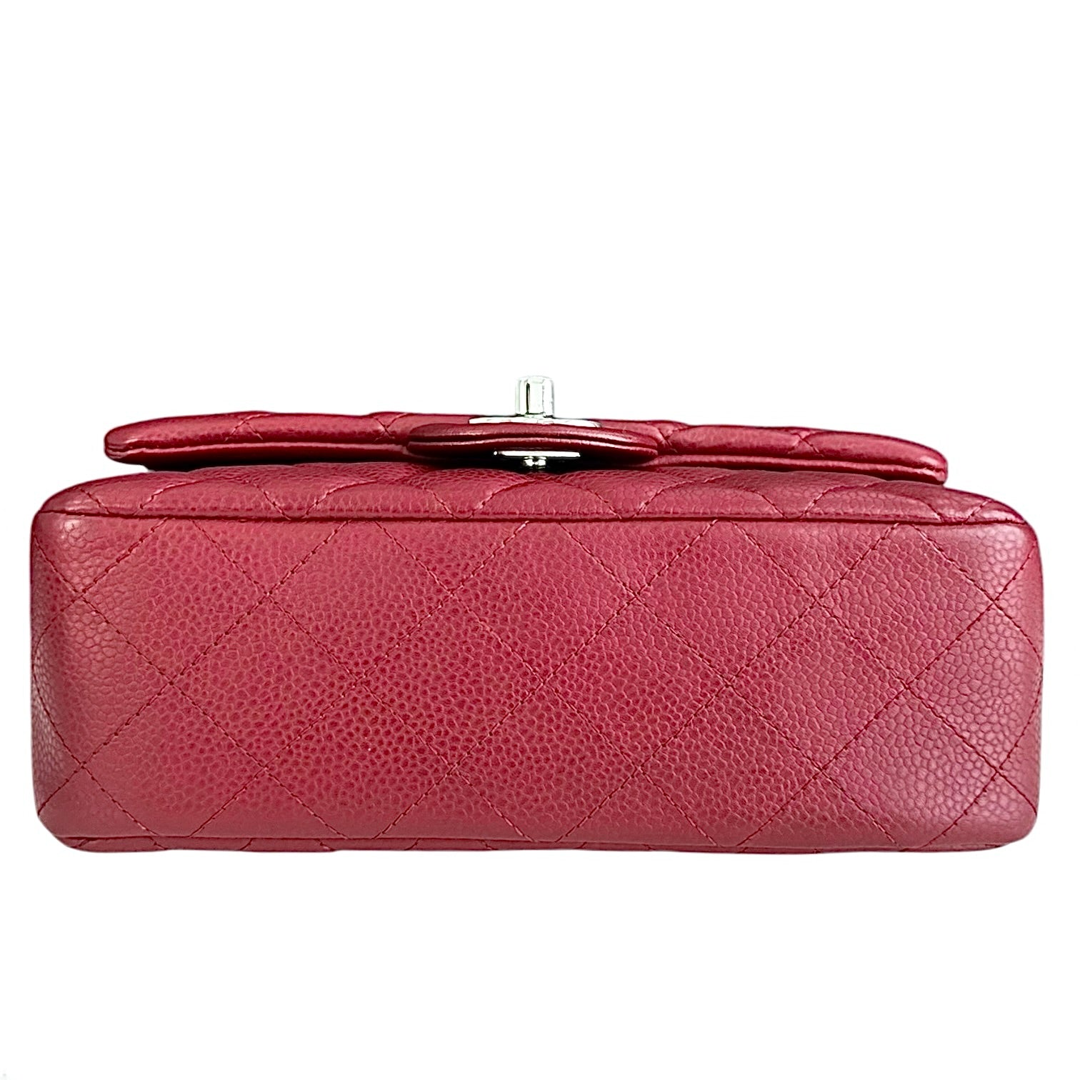 Chanel Classic Flap Mini - Caviar 20CM Quilted Dark Red Silver Hardware 17