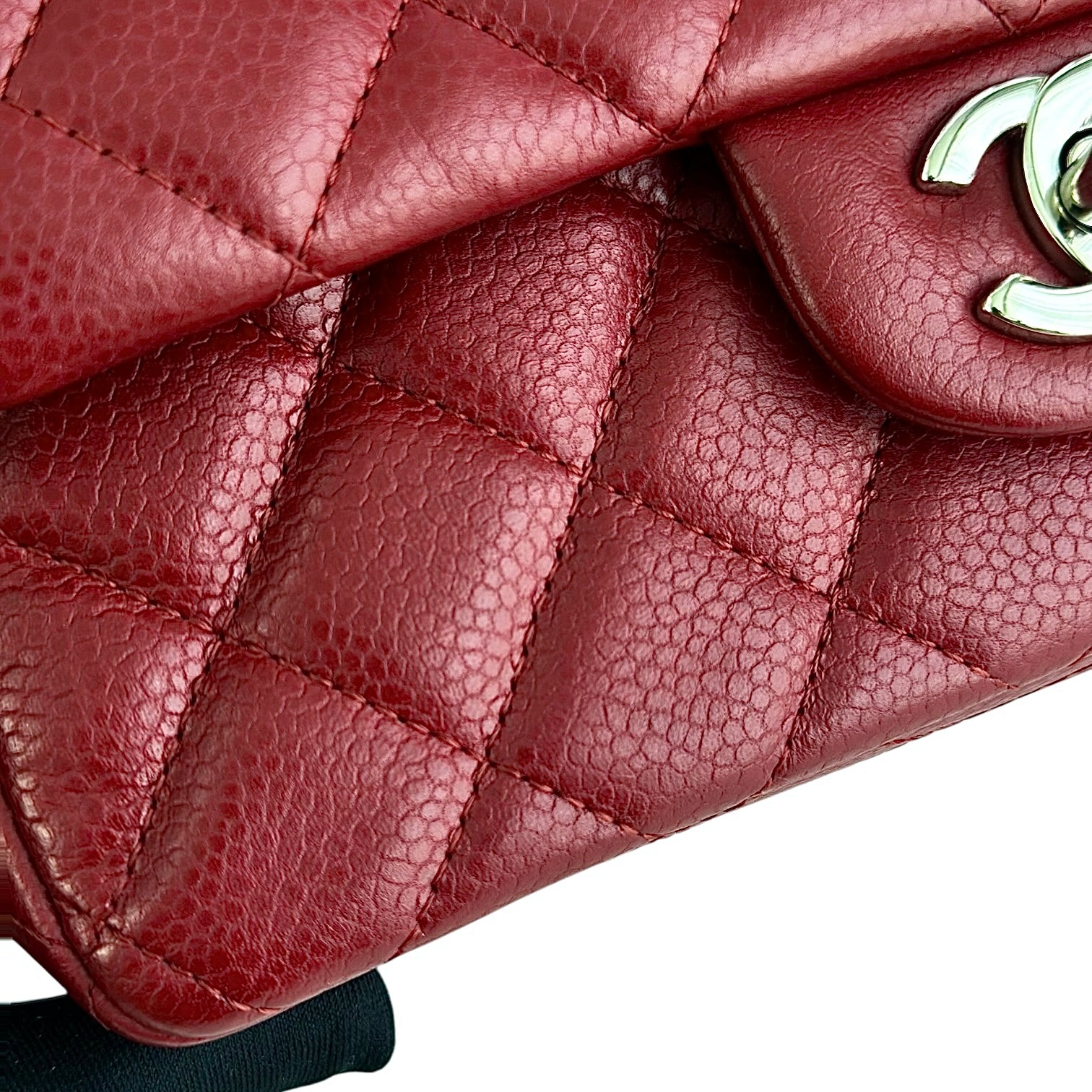 Chanel Classic Flap Mini - Caviar 20CM Quilted Dark Red Silver Hardware 17