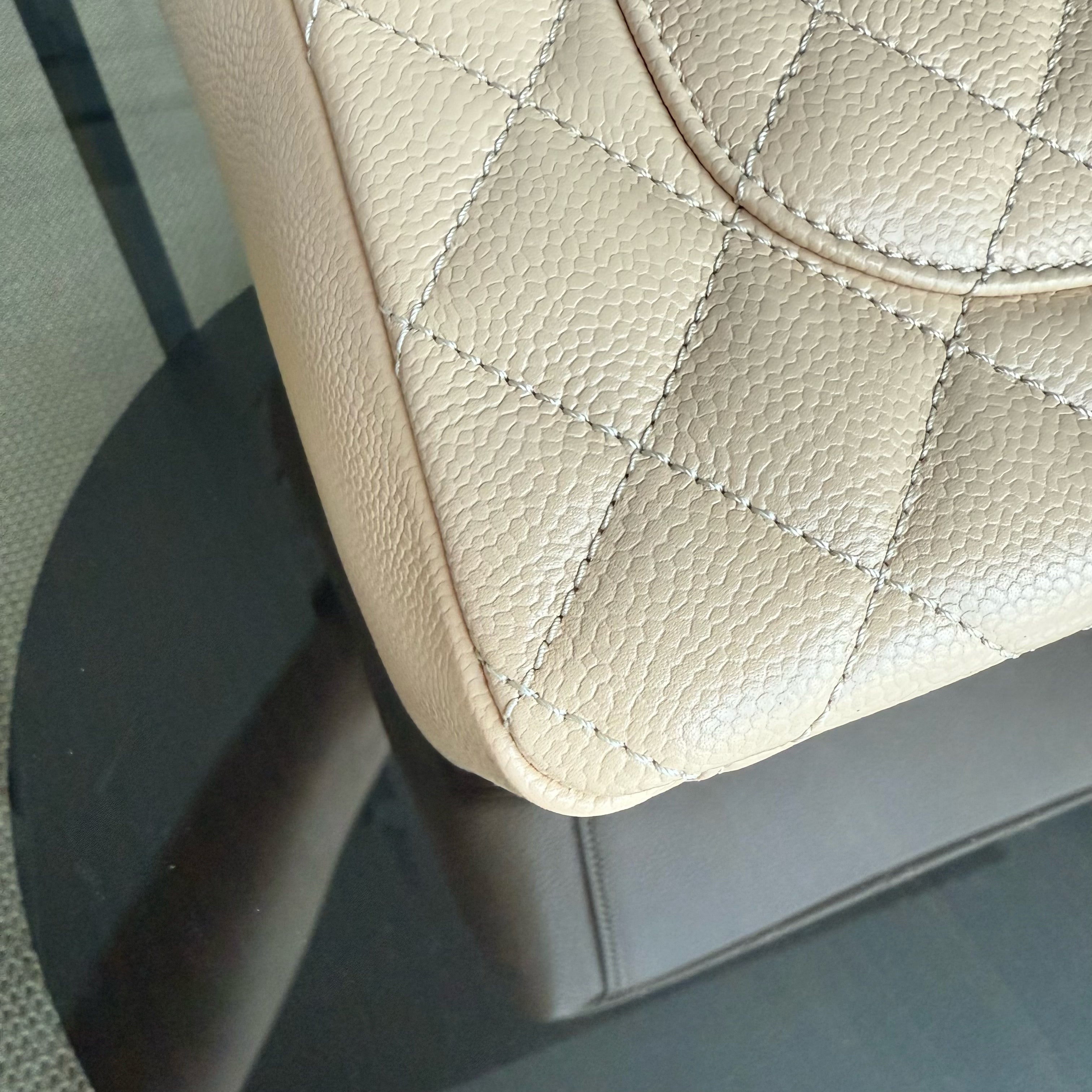 Chanel PST Petite Shopping Tote - Caviar Quilted Grained Calfskin Beige Gold Hardware Series 15