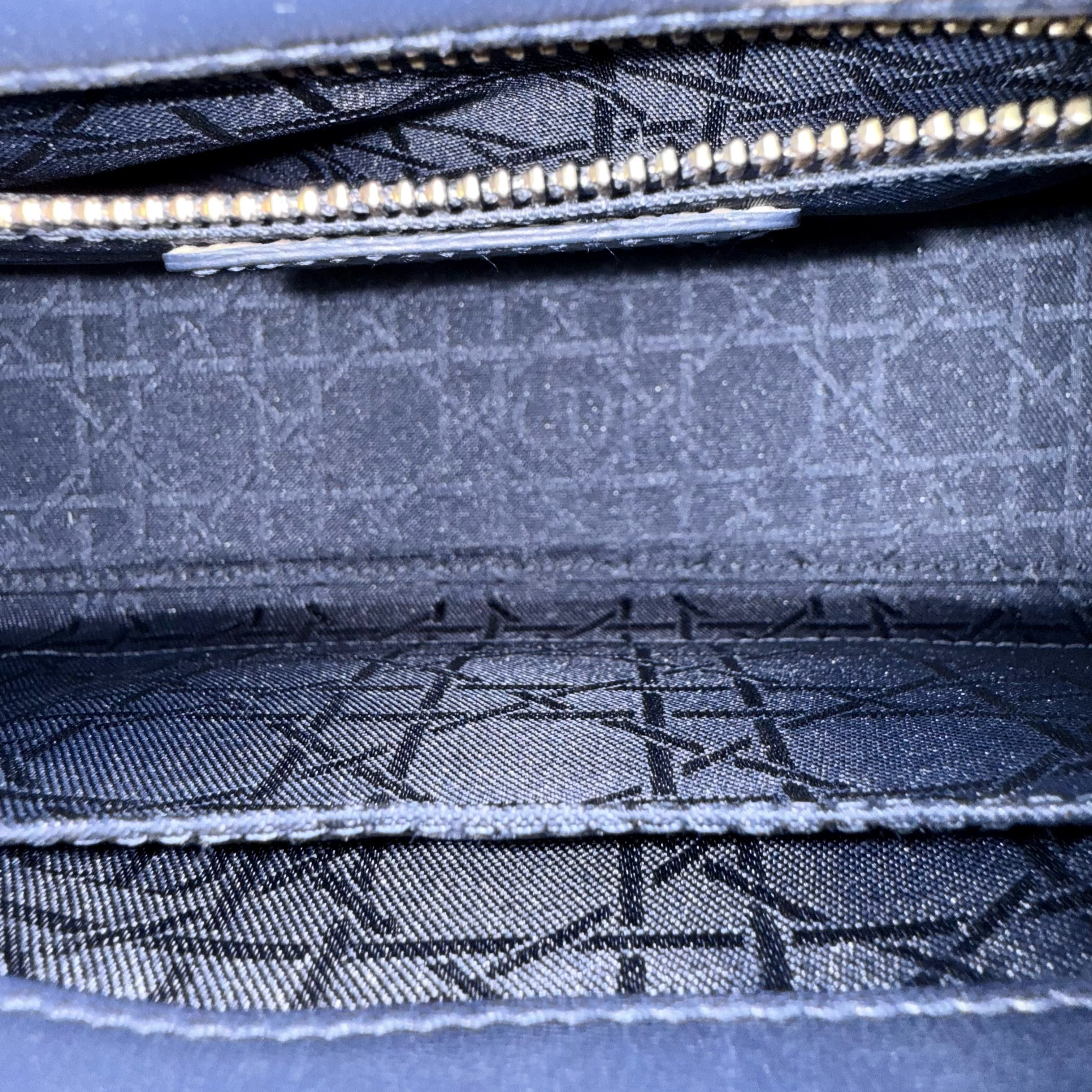 Dior Lady Small Flap - Cannage Lambskin Dark Blue Gold Hardware