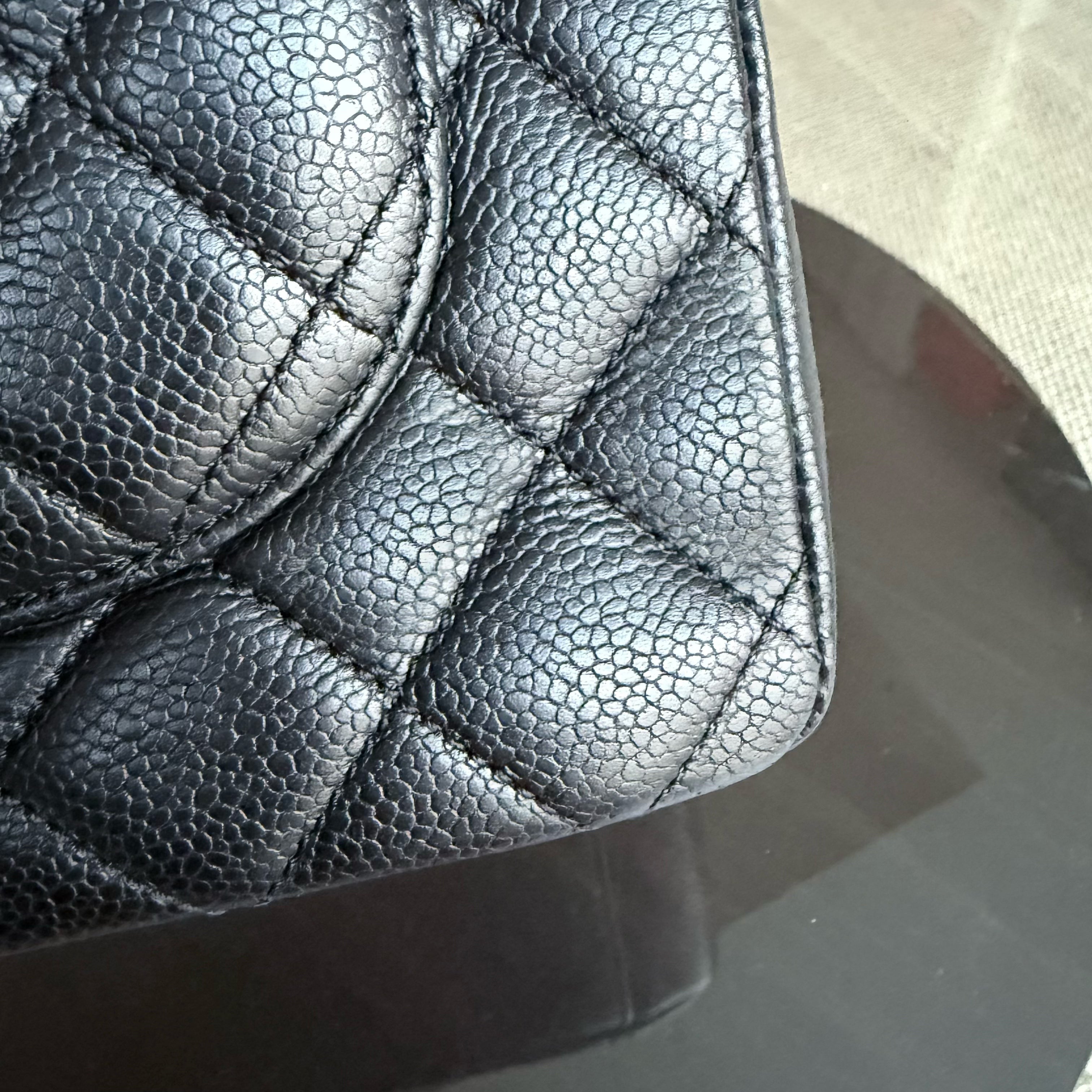 Chanel GST Grand Shopping Tote - Caviar Quilted Grained Calfskin Black Gold Hardware Series 13
