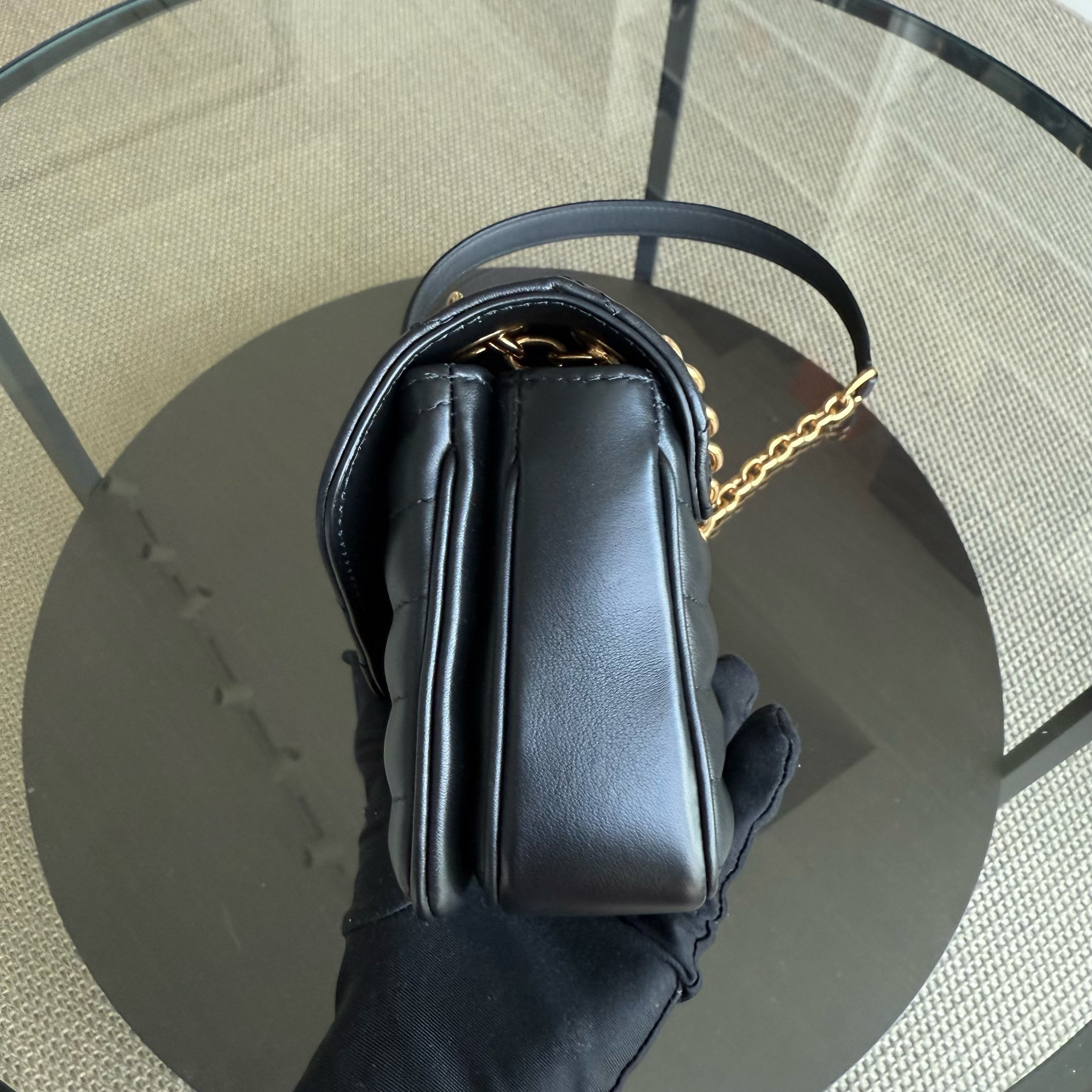 Louis Vuitton New Wave Chain Bag - Black Quilted Calfskin and Aged Gold Hardware