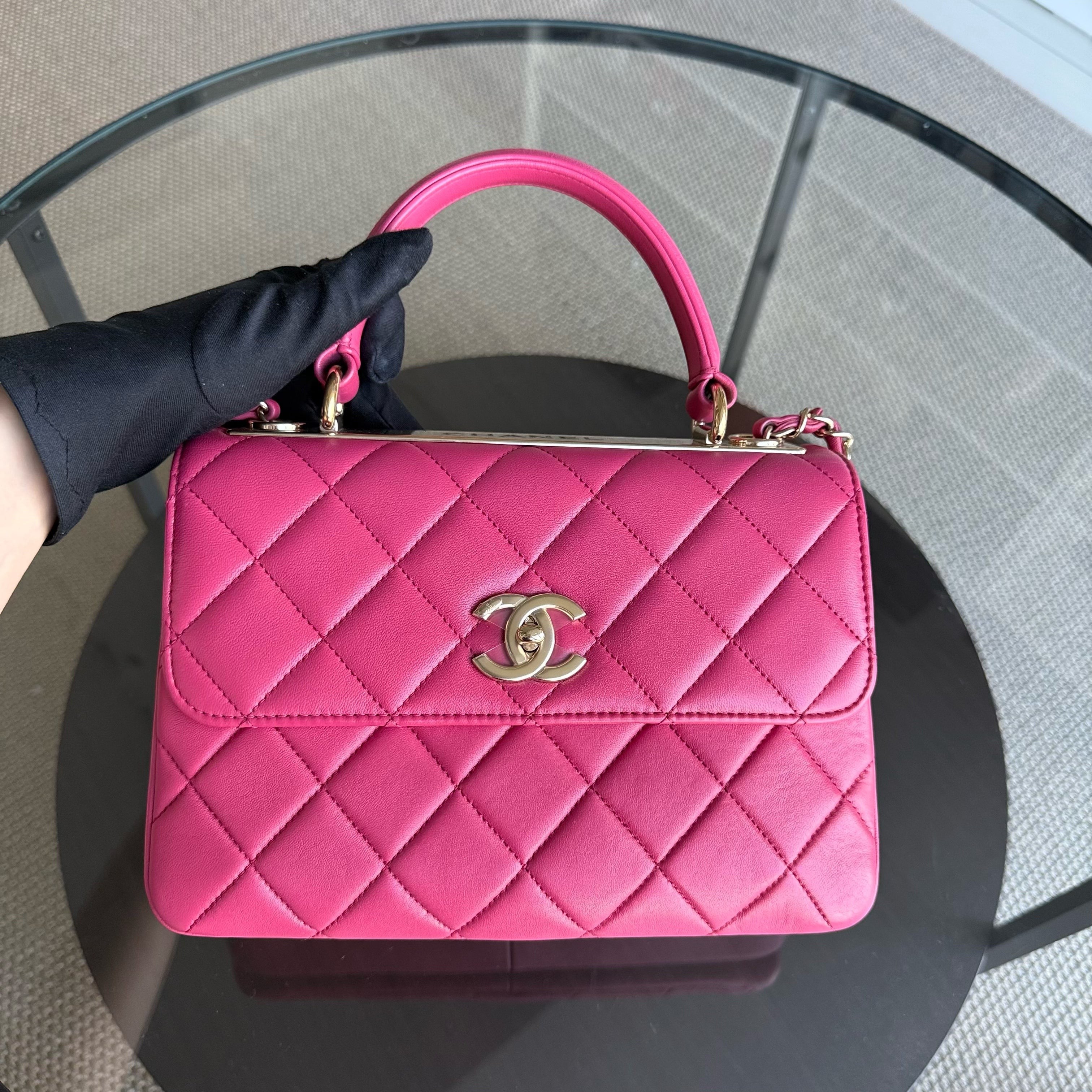 Chanel Trendy CC Small - Quilted Lambskin Hot Pink Gold Hardware Series 26