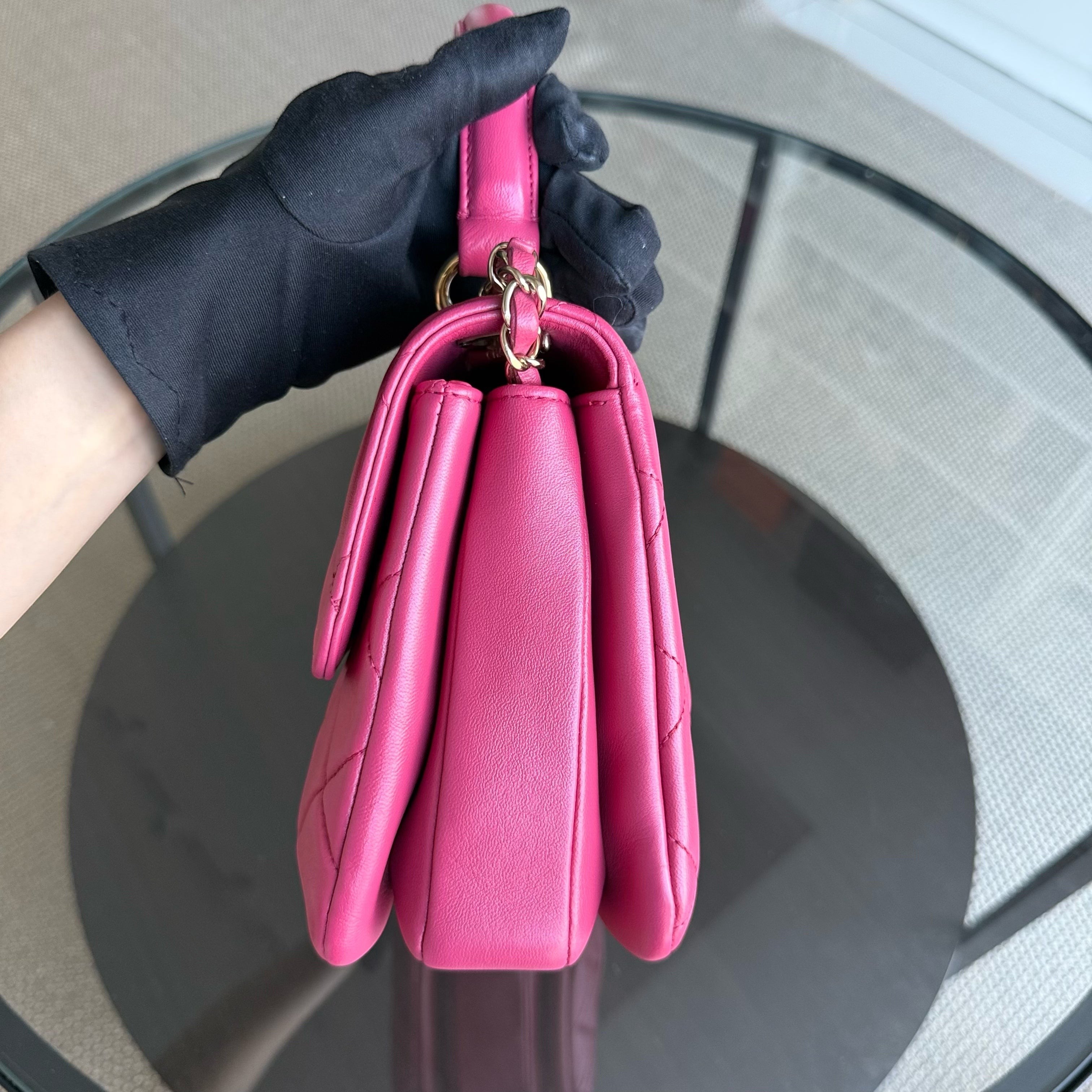 Chanel Trendy CC Small - Quilted Lambskin Hot Pink Gold Hardware Series 26