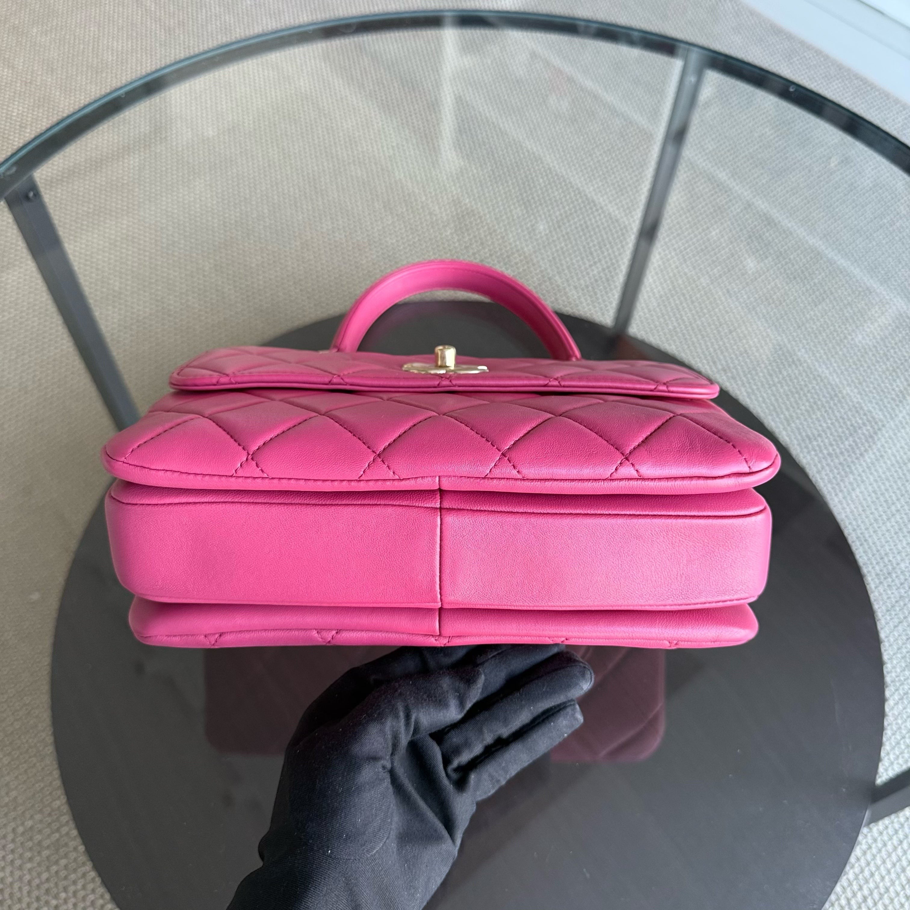 Chanel Trendy CC Small - Quilted Lambskin Hot Pink Gold Hardware Series 26